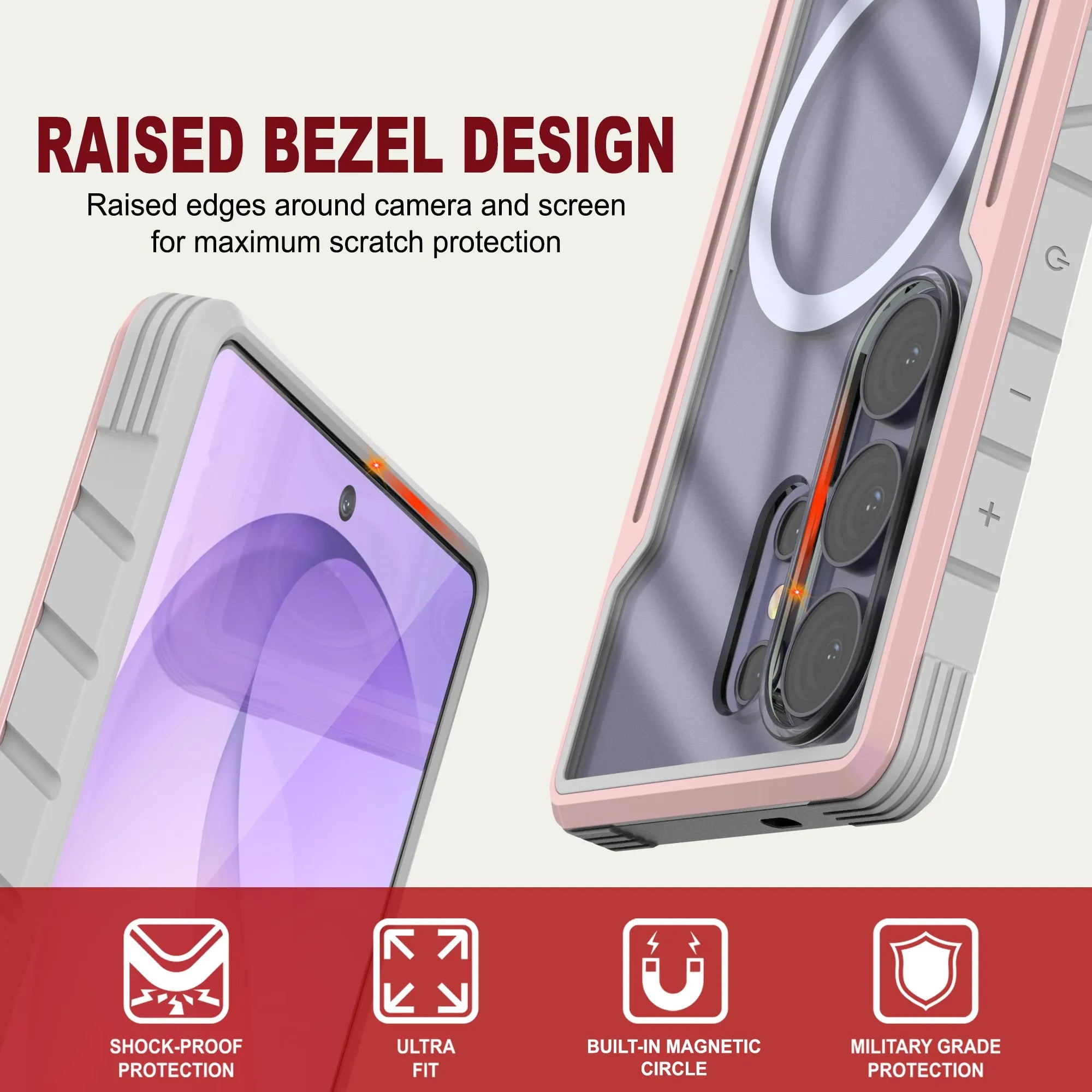 Punkcase S26 Ultra Armor Stealth Case Protective Military Grade Multilayer Cover [Rose-Gold]