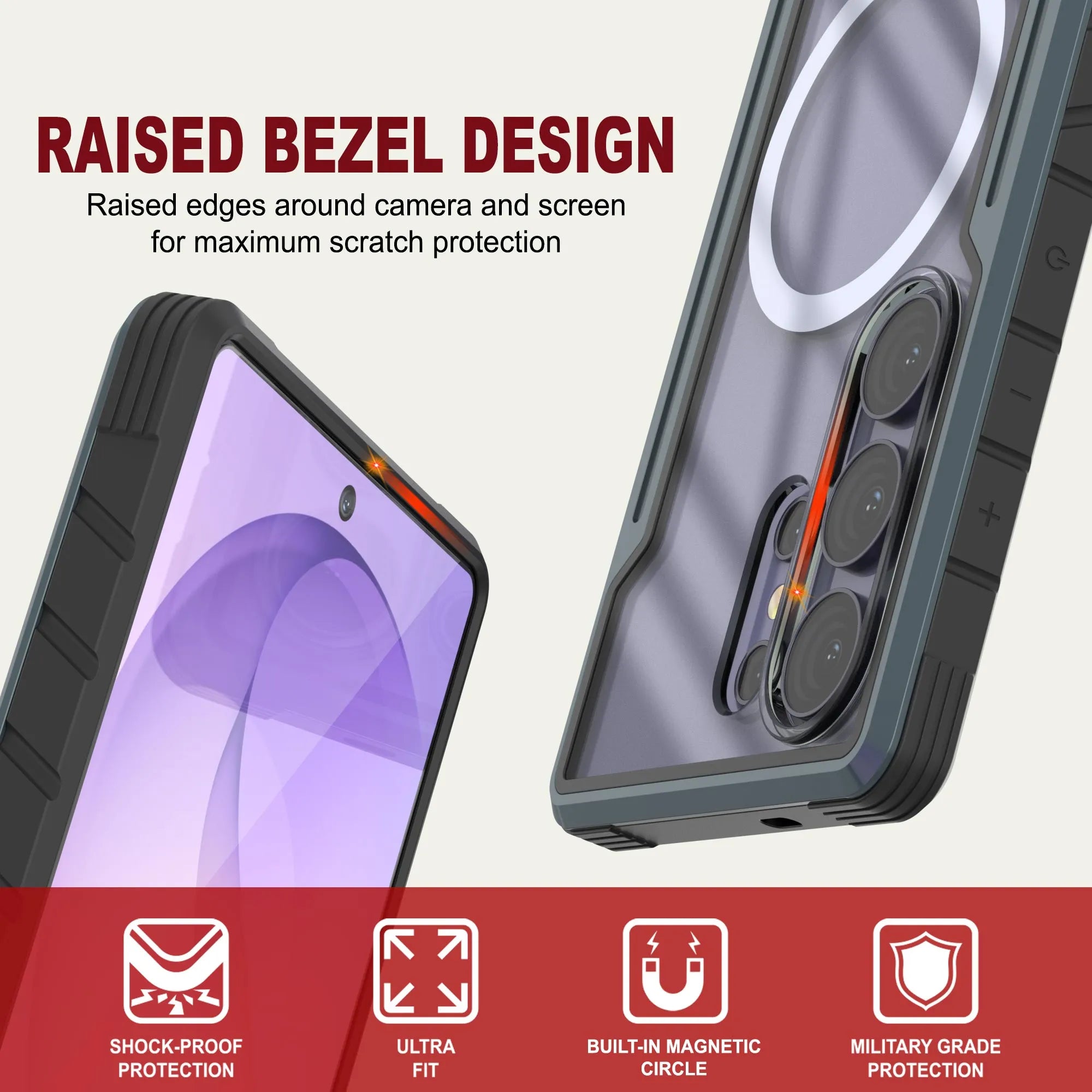 Punkcase S26 Ultra Armor Stealth Case Protective Military Grade Multilayer Cover [Grey-Black]