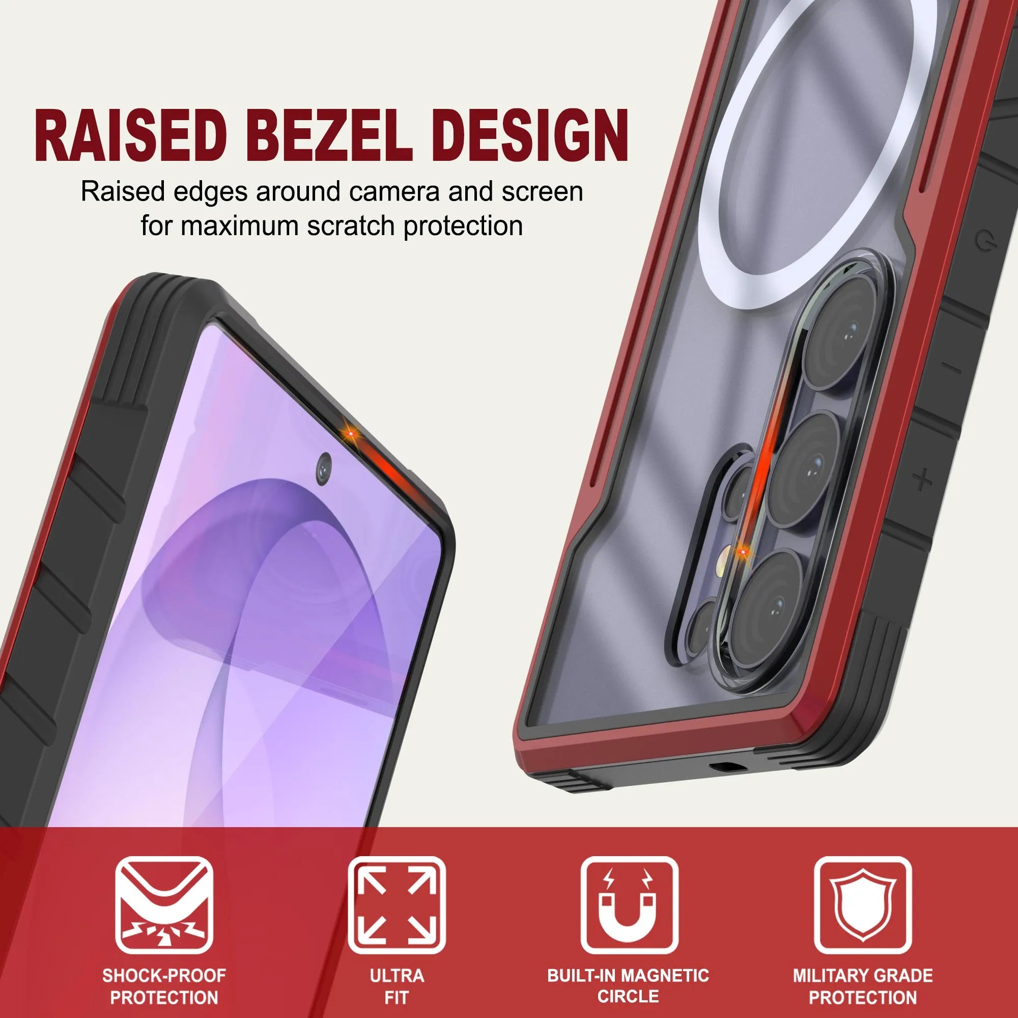 Punkcase S26 Ultra Armor Stealth Case Protective Military Grade Multilayer Cover [Red]