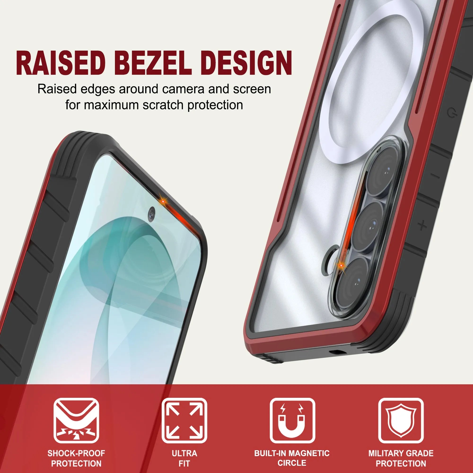 Punkcase S26 Armor Stealth Case Protective Military Grade Multilayer Cover [Red]