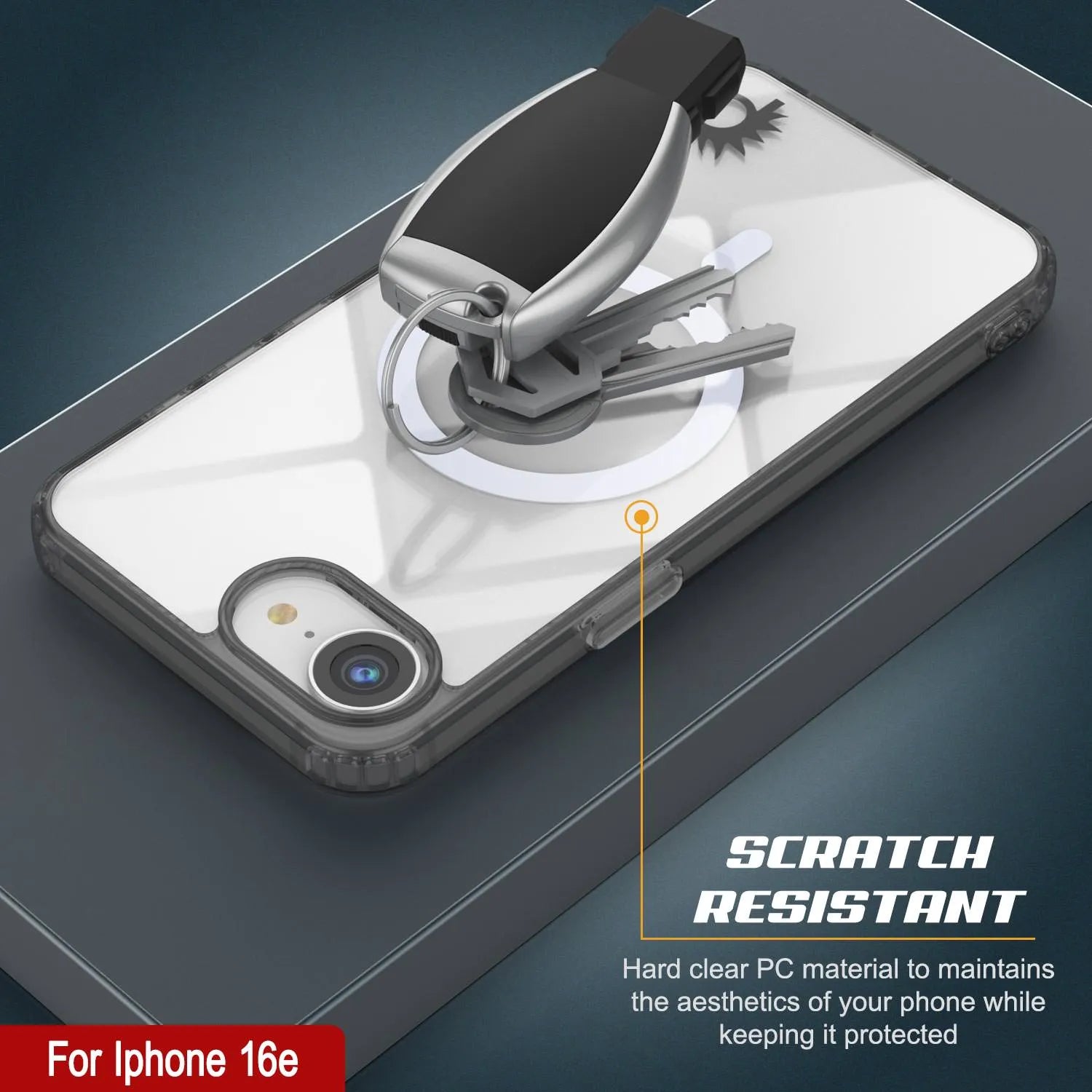 Punkcase iPhone 16e Magnetic Wireless Charging Case [ClearMag Series][Black]