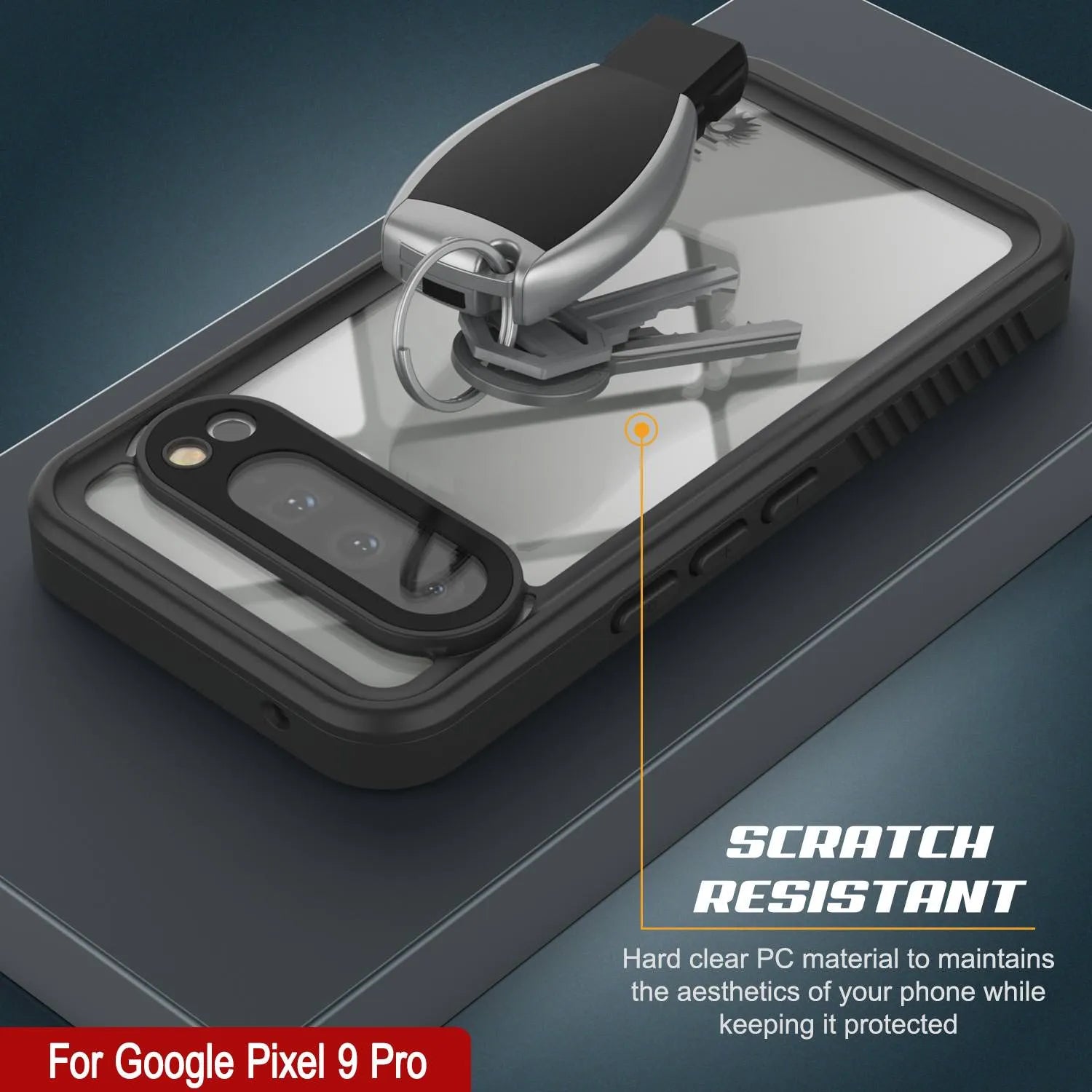 Google Pixel 9 Pro Waterproof Case, Punkcase [Extreme Series] Armor Cover W/ Built In Screen Protector [Navy Blue]