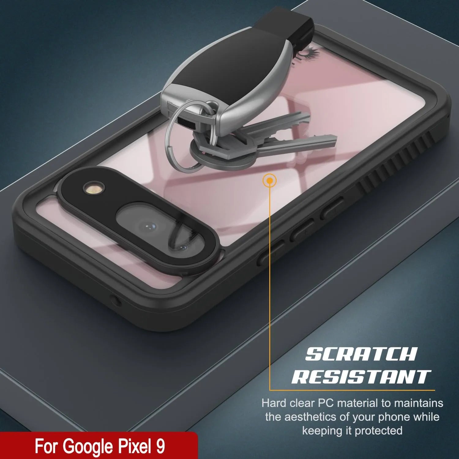 Google Pixel 9  Waterproof Case, Punkcase [Extreme Series] Armor Cover W/ Built In Screen Protector [Red]