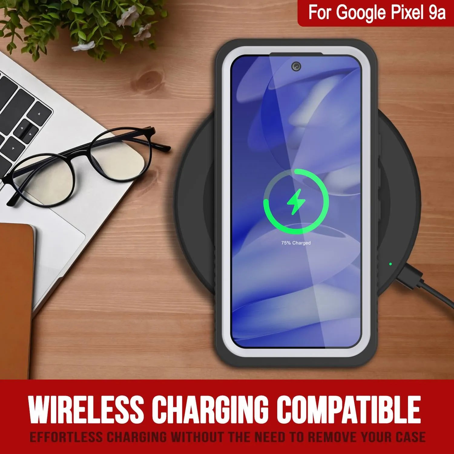 Google Pixel 9a Waterproof Case, Punkcase [Extreme Series] Armor Cover W/ Built In Screen Protector [White]