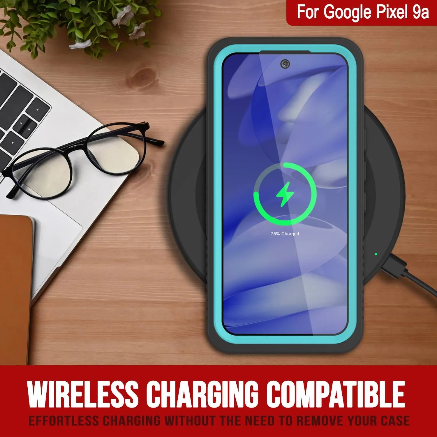 Google Pixel 9a Waterproof Case, Punkcase [Extreme Series] Armor Cover W/ Built In Screen Protector [Teal]