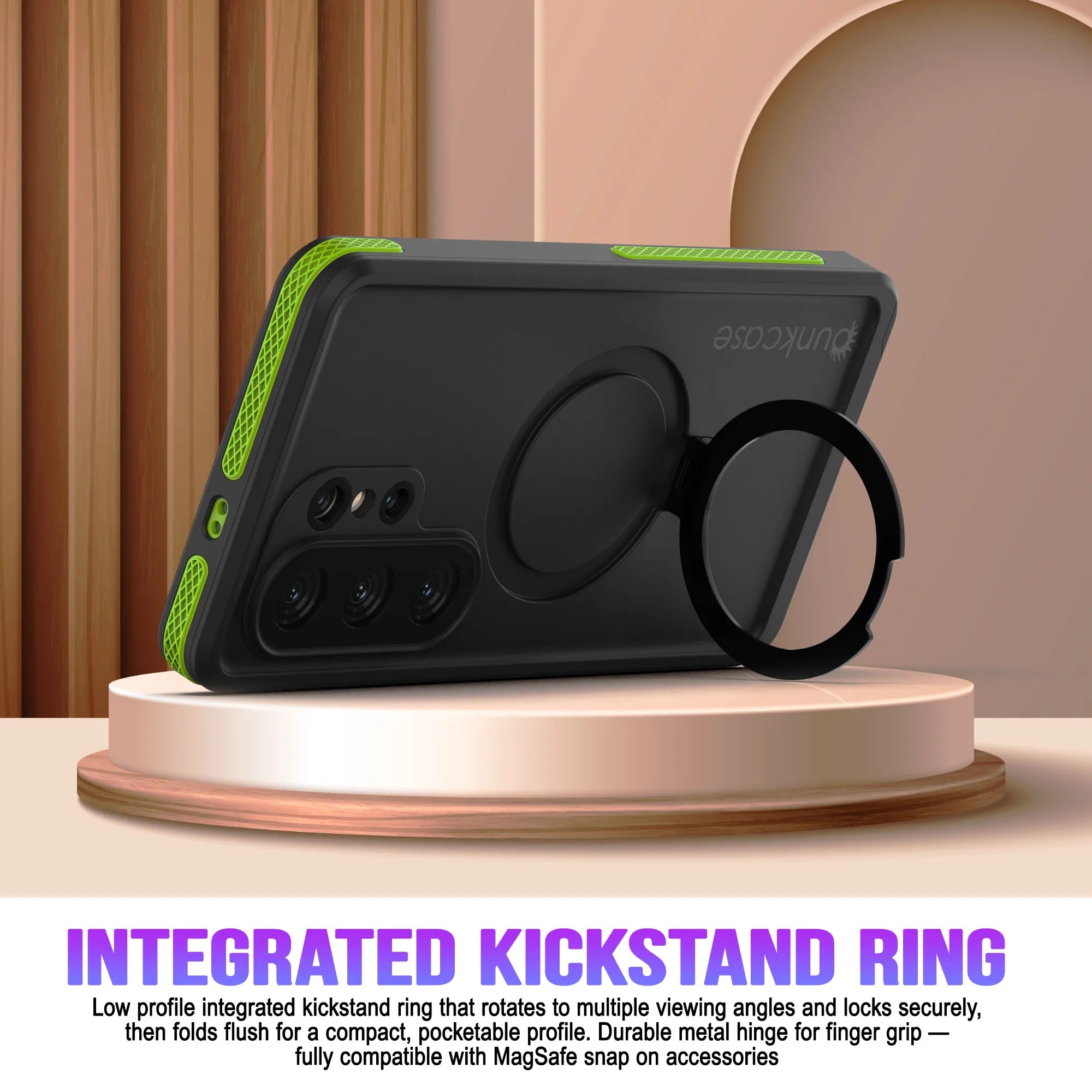 Galaxy S26 Ultra Waterproof Case [Kickstud 2.0 Series] Protective IP68 Cover W/Screen Protector & Kickstand [Green]