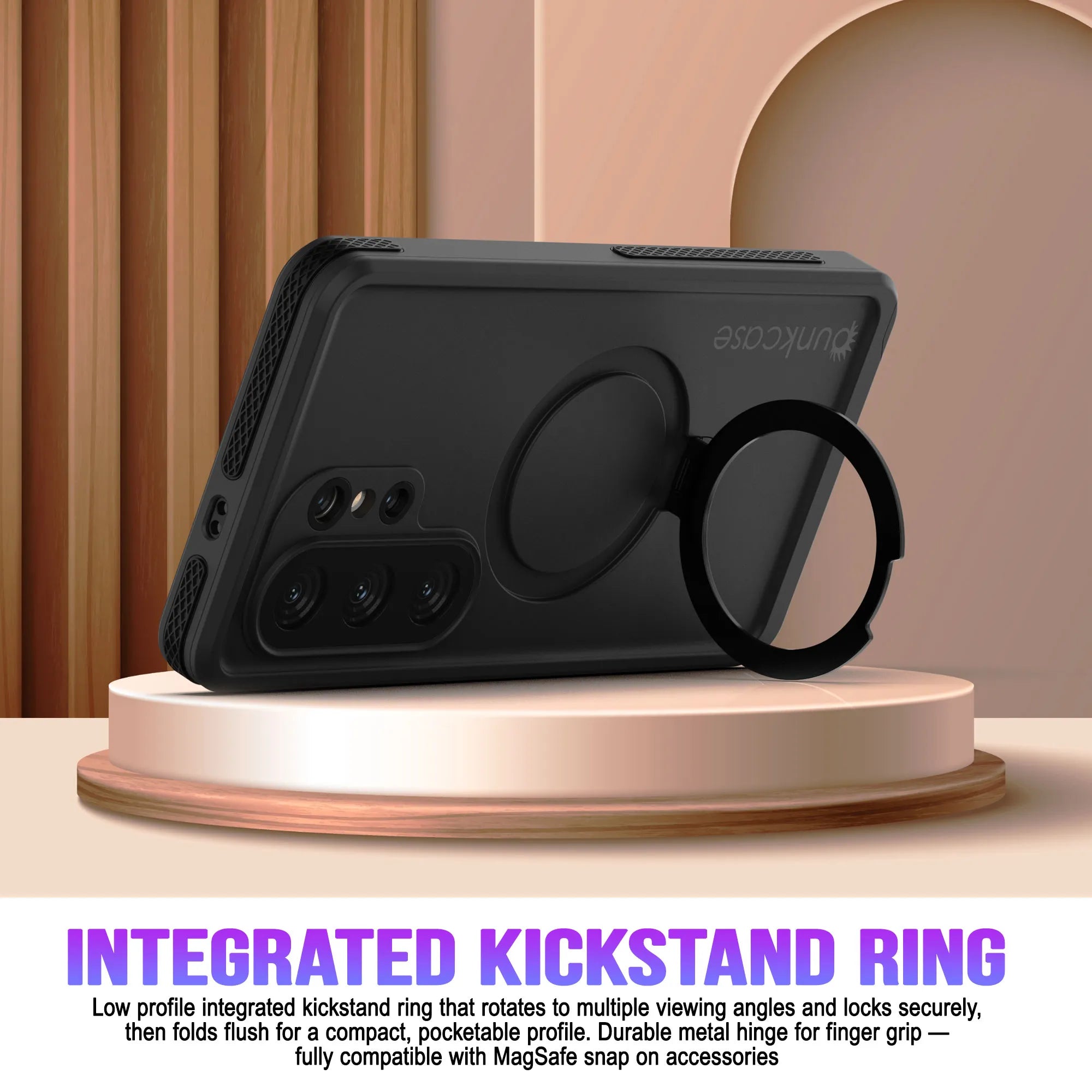 Galaxy S26 Ultra Waterproof Case [Kickstud 2.0 Series] Protective IP68 Cover W/Screen Protector & Kickstand [Black]