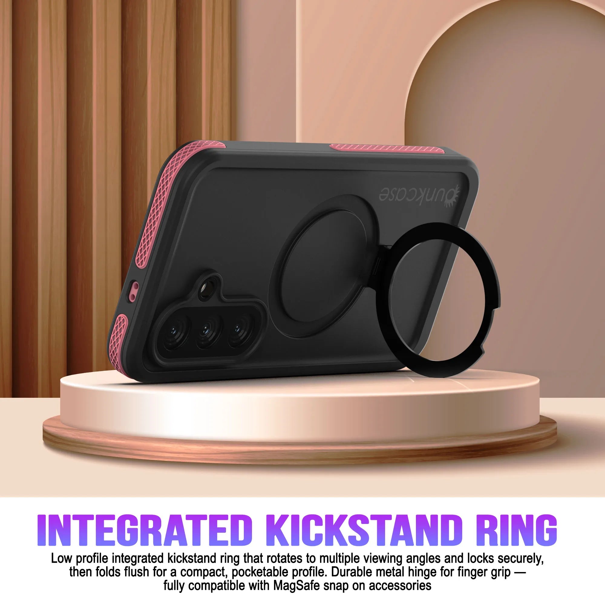Galaxy S26 Waterproof Case [Kickstud 2.0 Series] Protective IP68 Cover W/Screen Protector & Kickstand [Pink]