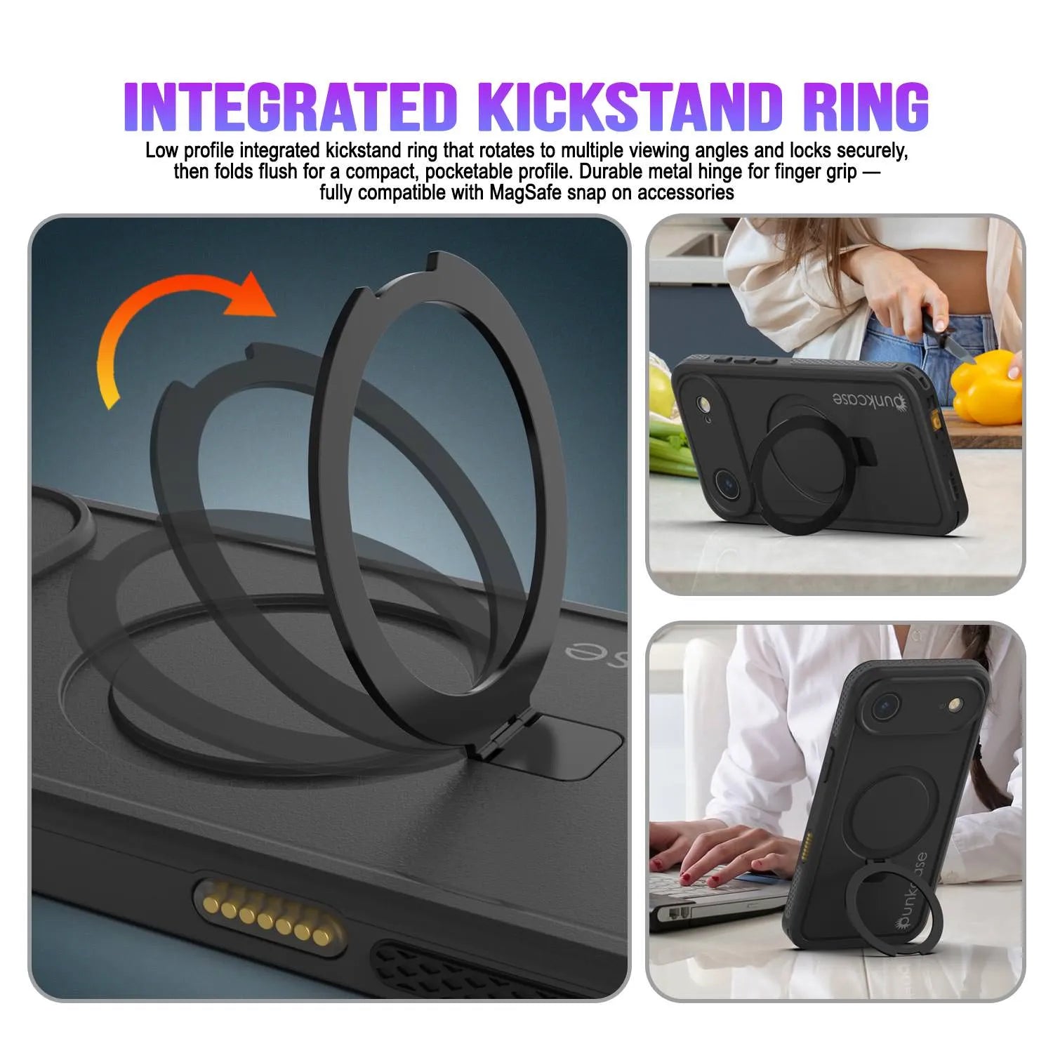 iPhone 17 Air Waterproof Case [Kickstud 2.0 Series] Protective IP68 Cover W/Screen Protector & Kickstand [Yellow]