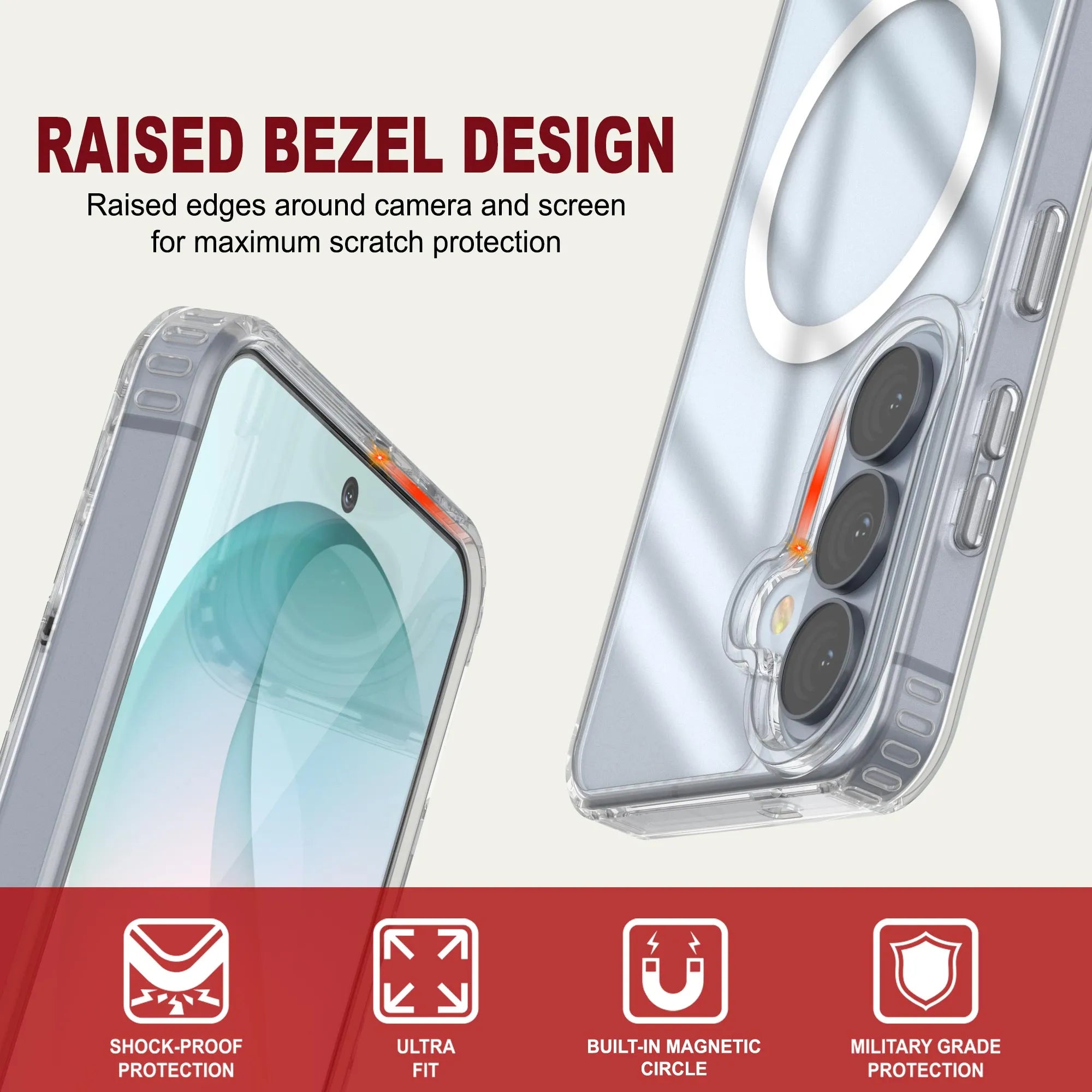 Galaxy S26 Plus Magnetic Wireless Charging Case [Clear Acrylic Series] [Non-Slip] For Galaxy S26 Plus [Clear]
