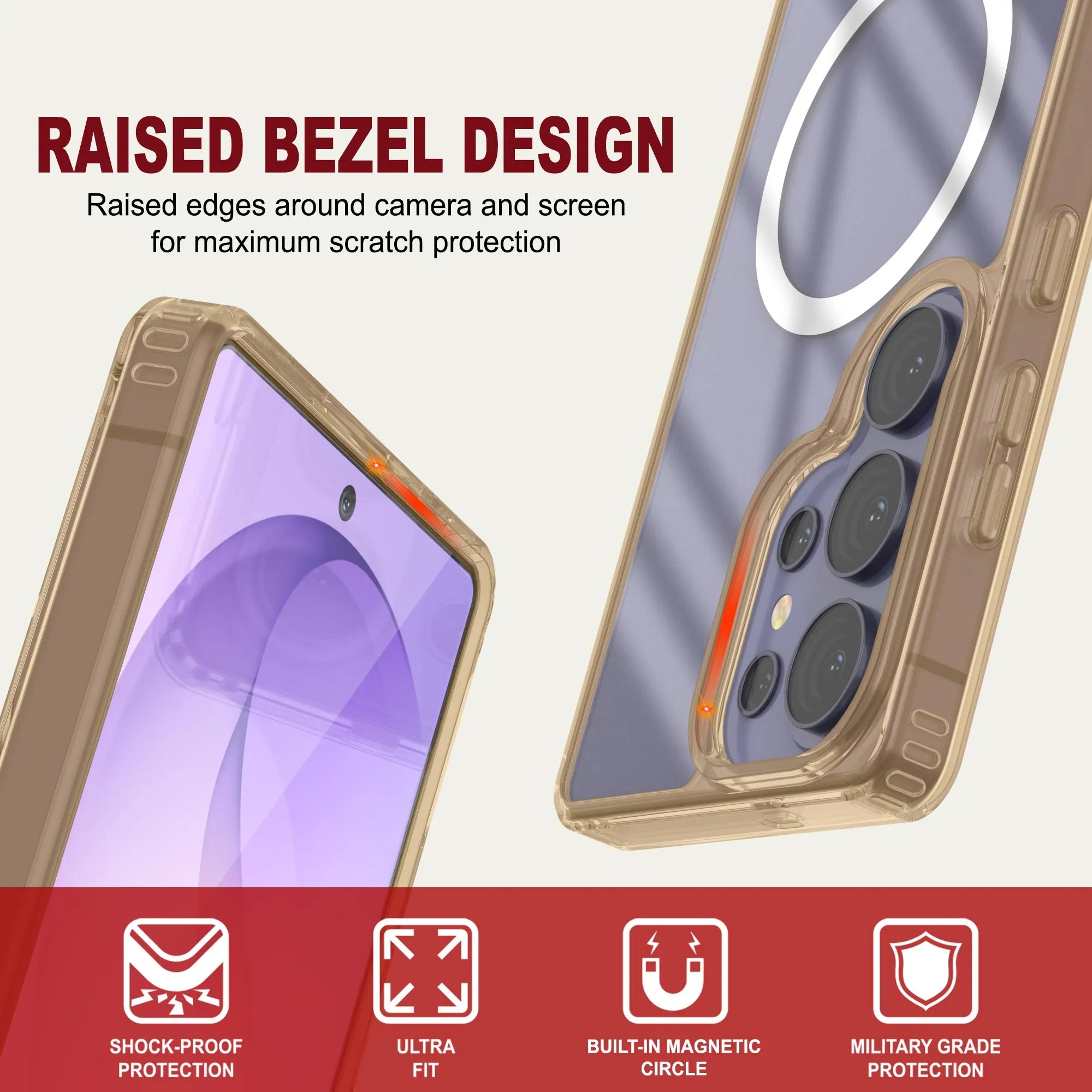 Galaxy S26 Ultra Magnetic Wireless Charging Case [Clear Acrylic Series] [Non-Slip] For Galaxy S26 Ultra [Rose]