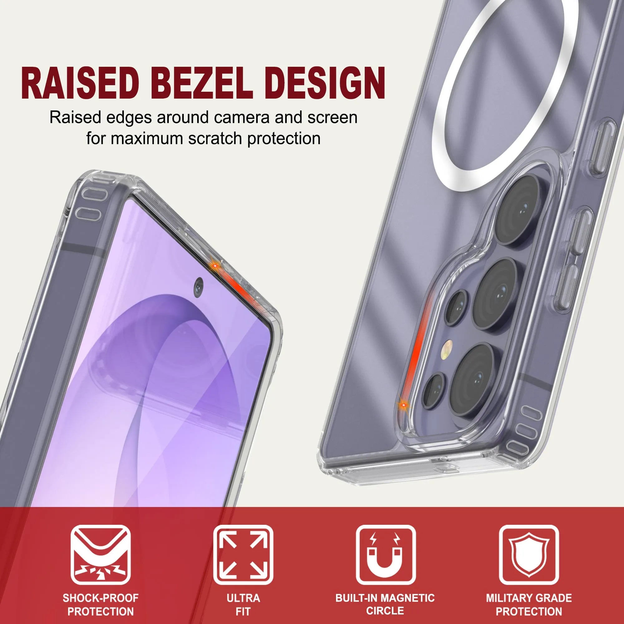 Galaxy S26 Ultra Magnetic Wireless Charging Case [Clear Acrylic Series] [Non-Slip] For Galaxy S26 Ultra [Clear]