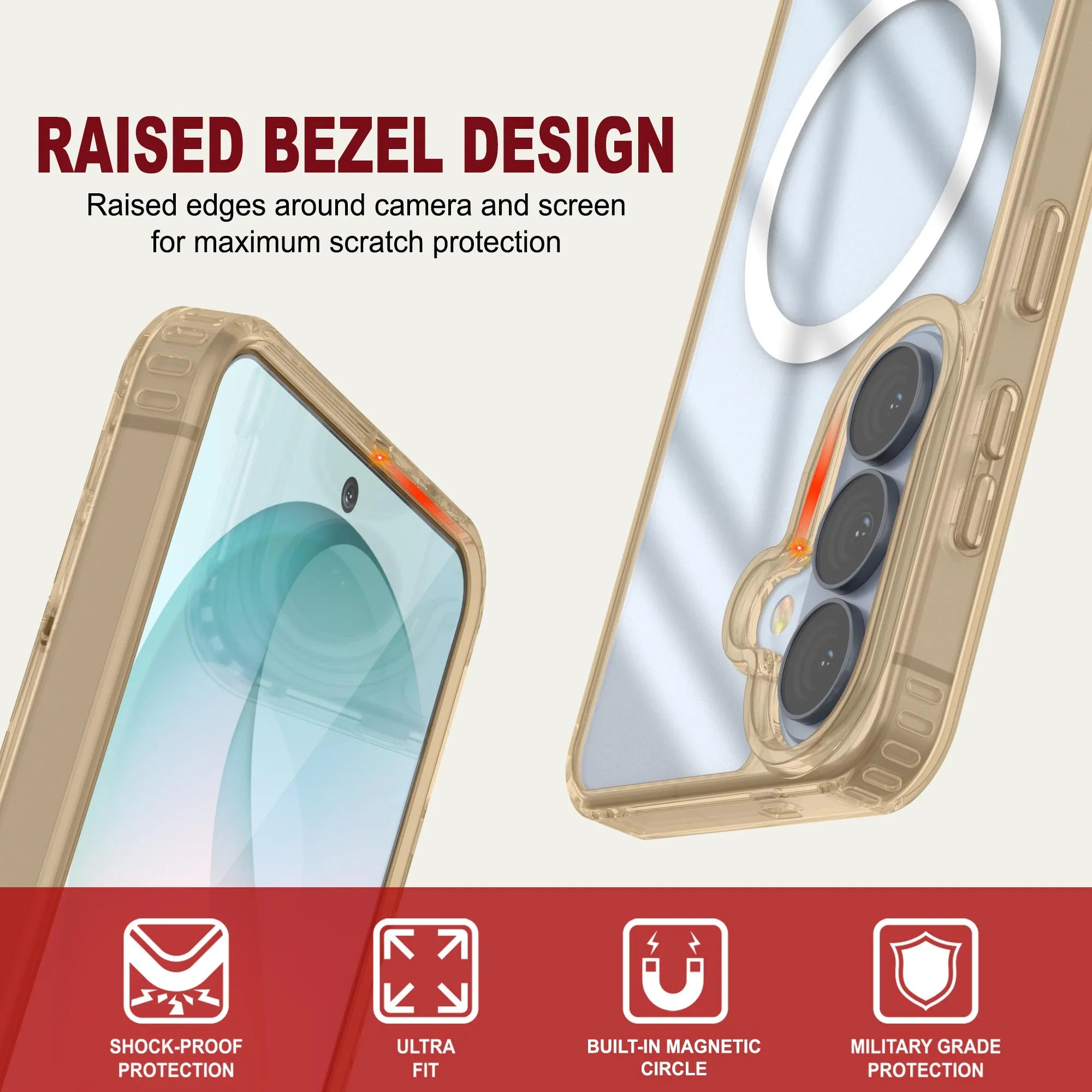 Galaxy S26 Magnetic Wireless Charging Case [Clear Acrylic Series] [Non-Slip] For Galaxy S26 [Rose]