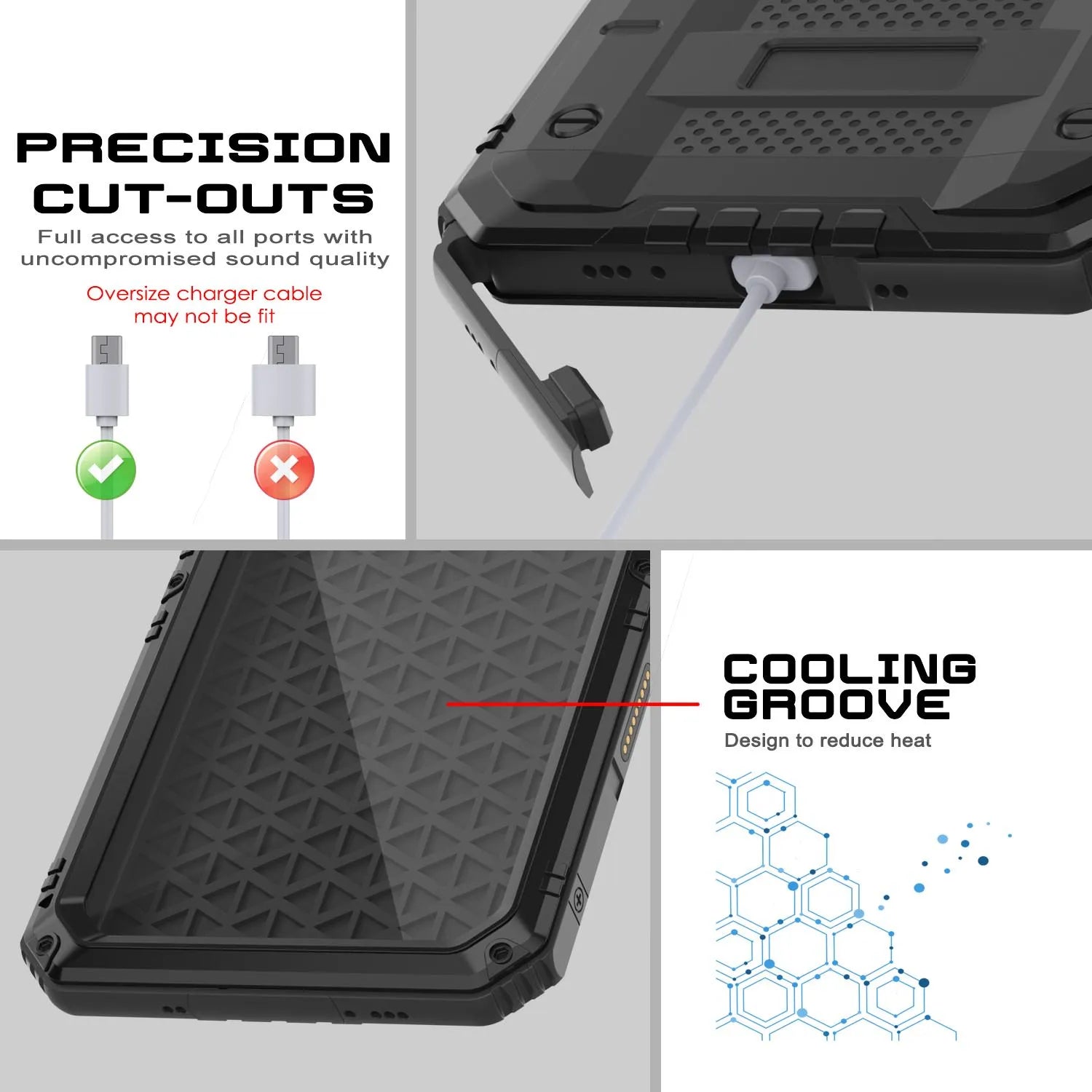 iPhone 16 Pro Metal Extreme 3.0 Series Aluminum Waterproof Case IP68 W/Buillt in Screen Protector & Kickstand [Black]