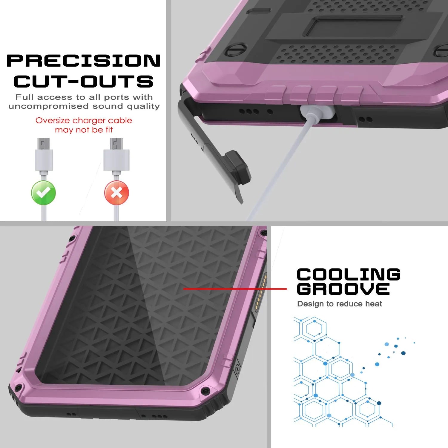 iPhone 16 Metal Extreme 3.0 Series Aluminum Waterproof Case IP68 W/Buillt in Screen Protector & Kickstand [Pink]