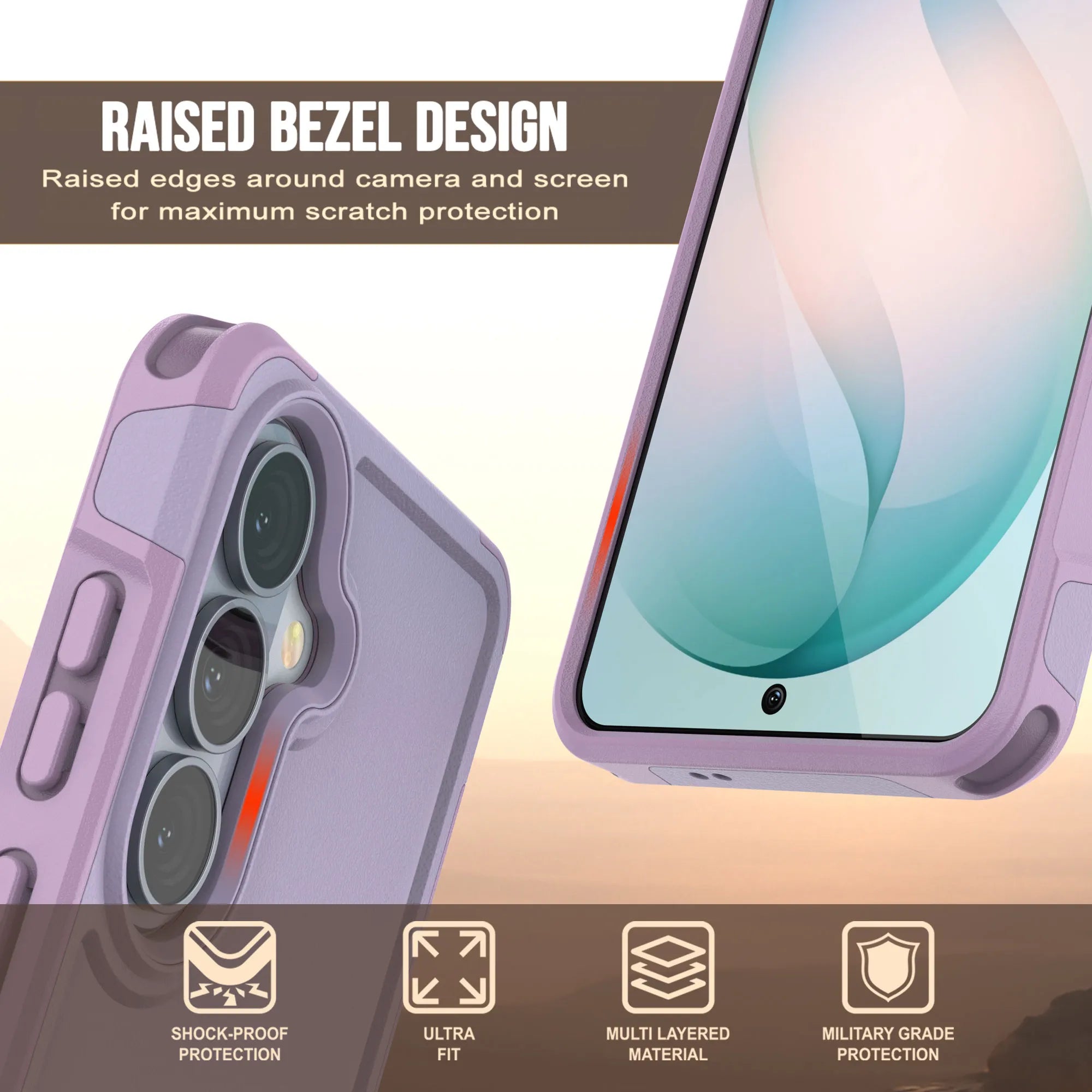 PunkCase Galaxy S26 Case, [Spartan 2.0 Series] Clear Rugged Heavy Duty Cover [Lilac]