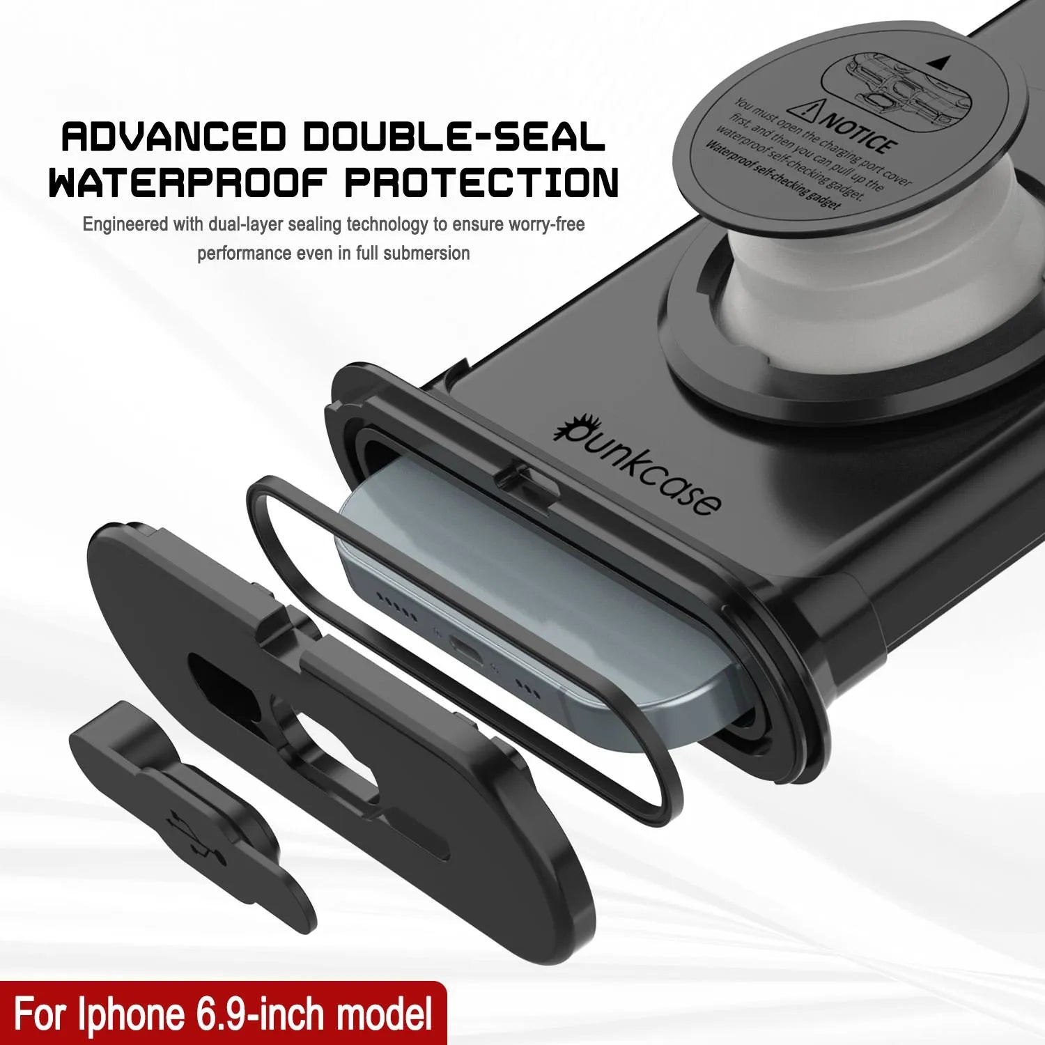 Punkcase Universal 2.0 Waterproof Phone Case for 6.7–6.9" [Black]