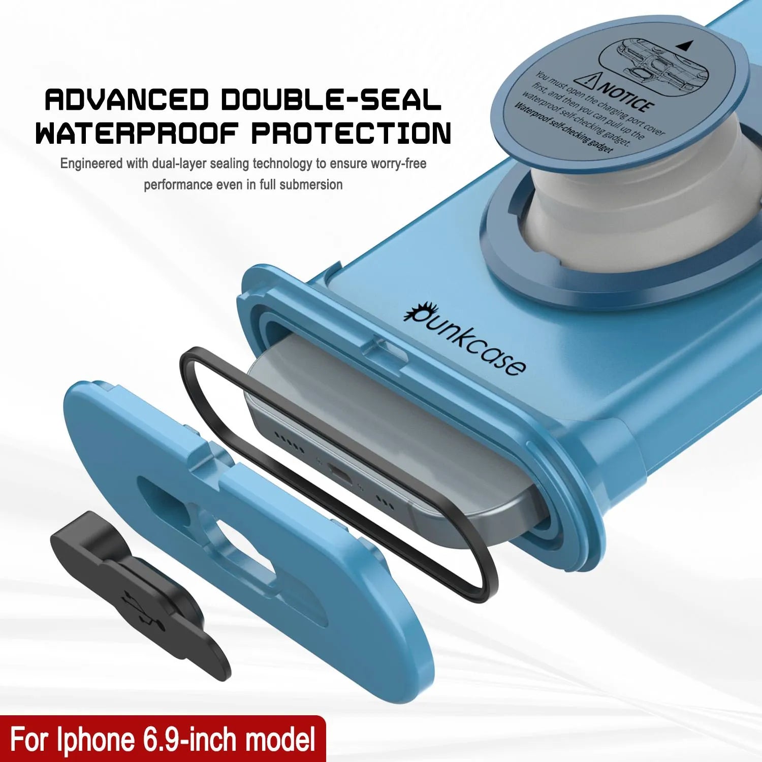 Punkcase Universal 2.0 Waterproof Phone Case for 6.7–6.9" [Blue]