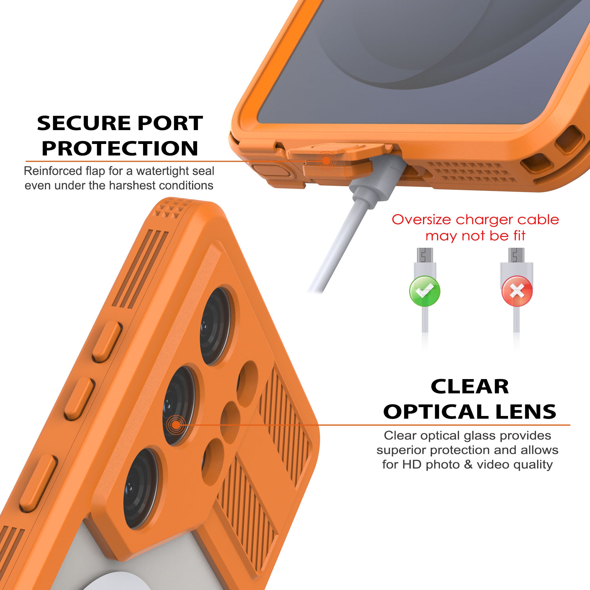 Galaxy S26 Ultra Waterproof Case [Alpine 2.0 Series] [Slim Fit] [IP68 Certified] [Shockproof] [Orange]