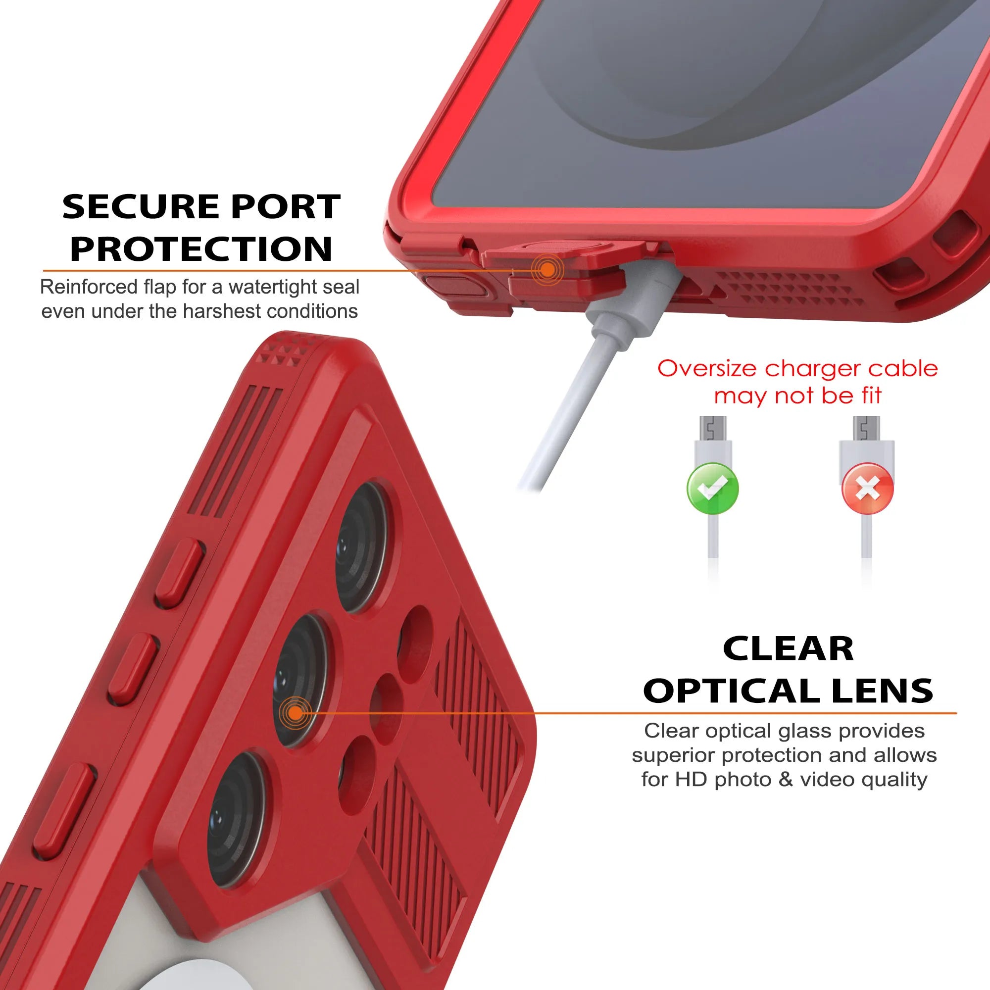 Galaxy S26 Ultra Waterproof Case [Alpine 2.0 Series] [Slim Fit] [IP68 Certified] [Shockproof] [Red]