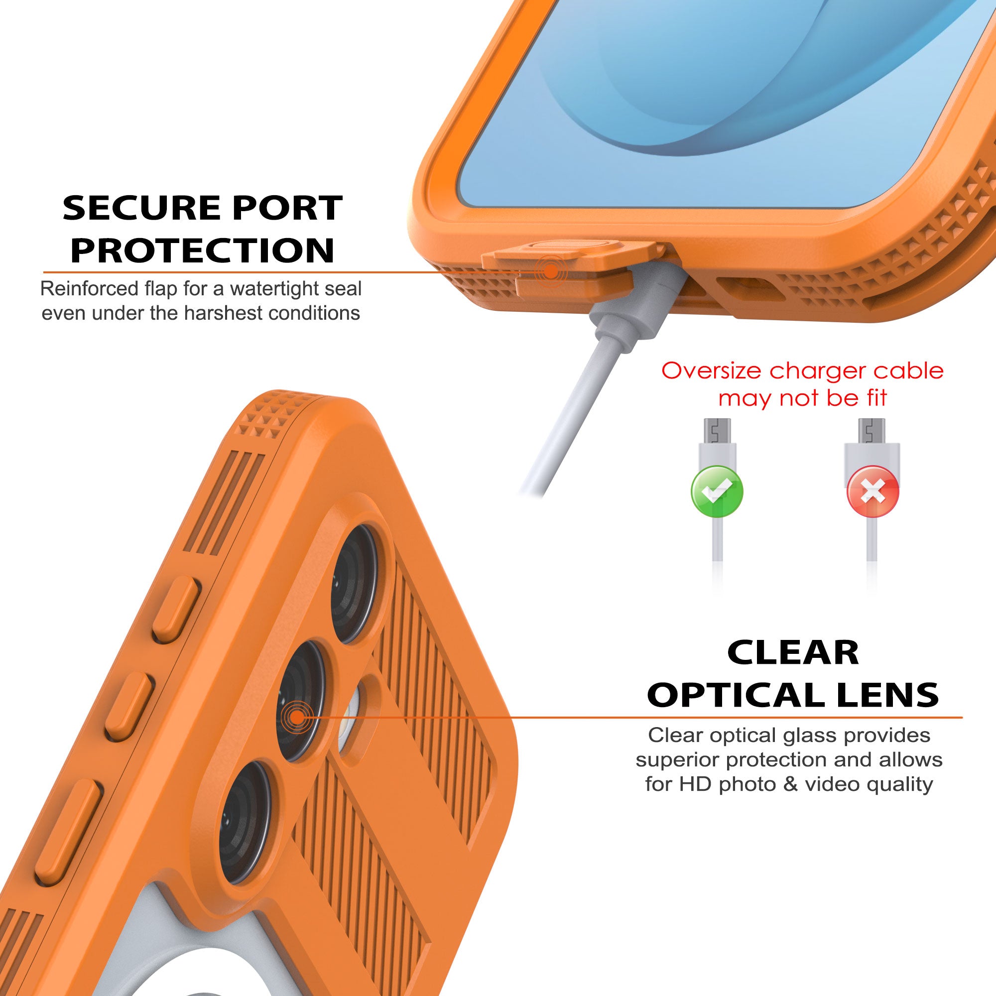 Galaxy S26 Waterproof Case [Alpine 2.0 Series] [Slim Fit] [IP68 Certified] [Shockproof] [Orange]