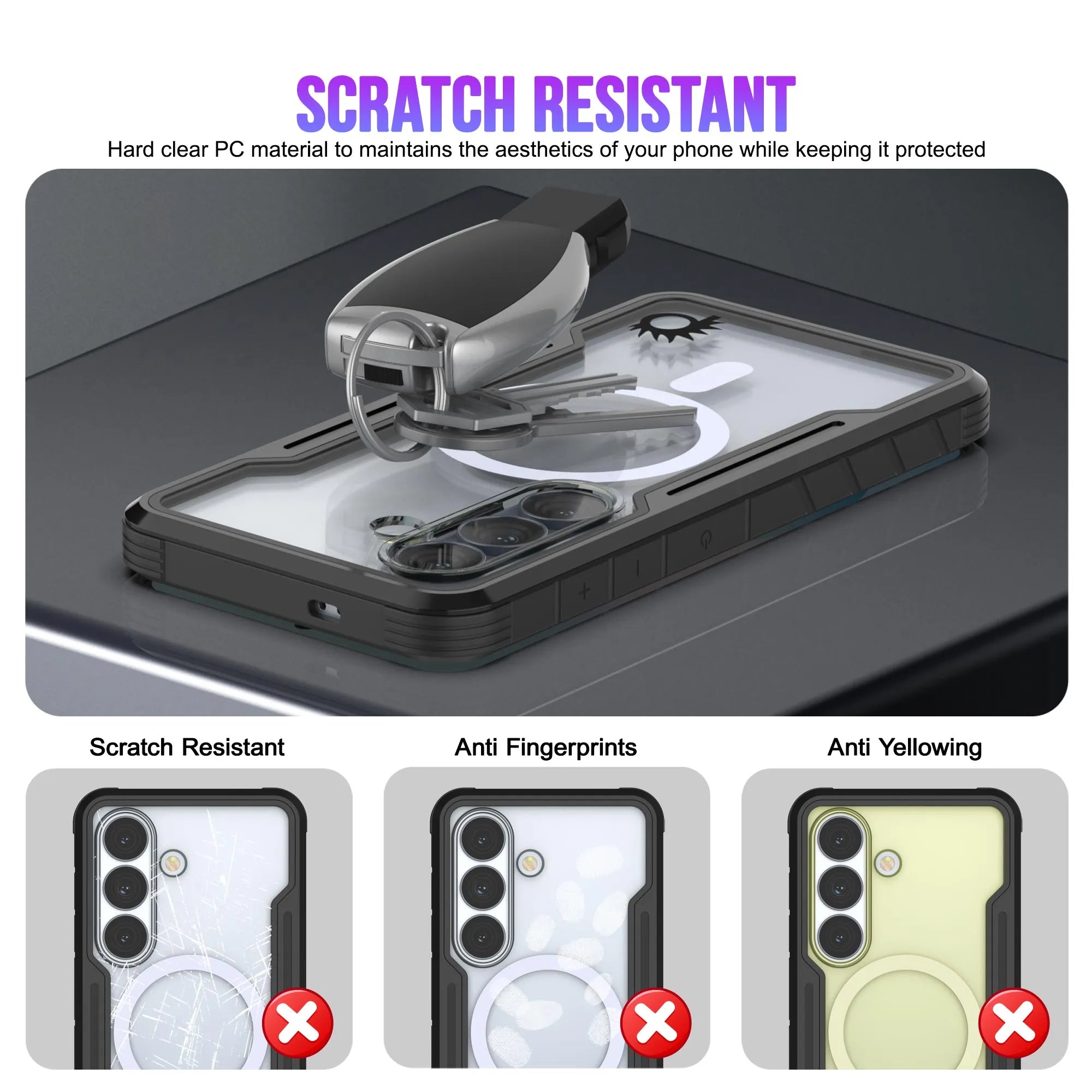 Punkcase S26+ Plus Armor Stealth Case Protective Military Grade Multilayer Cover [Black]