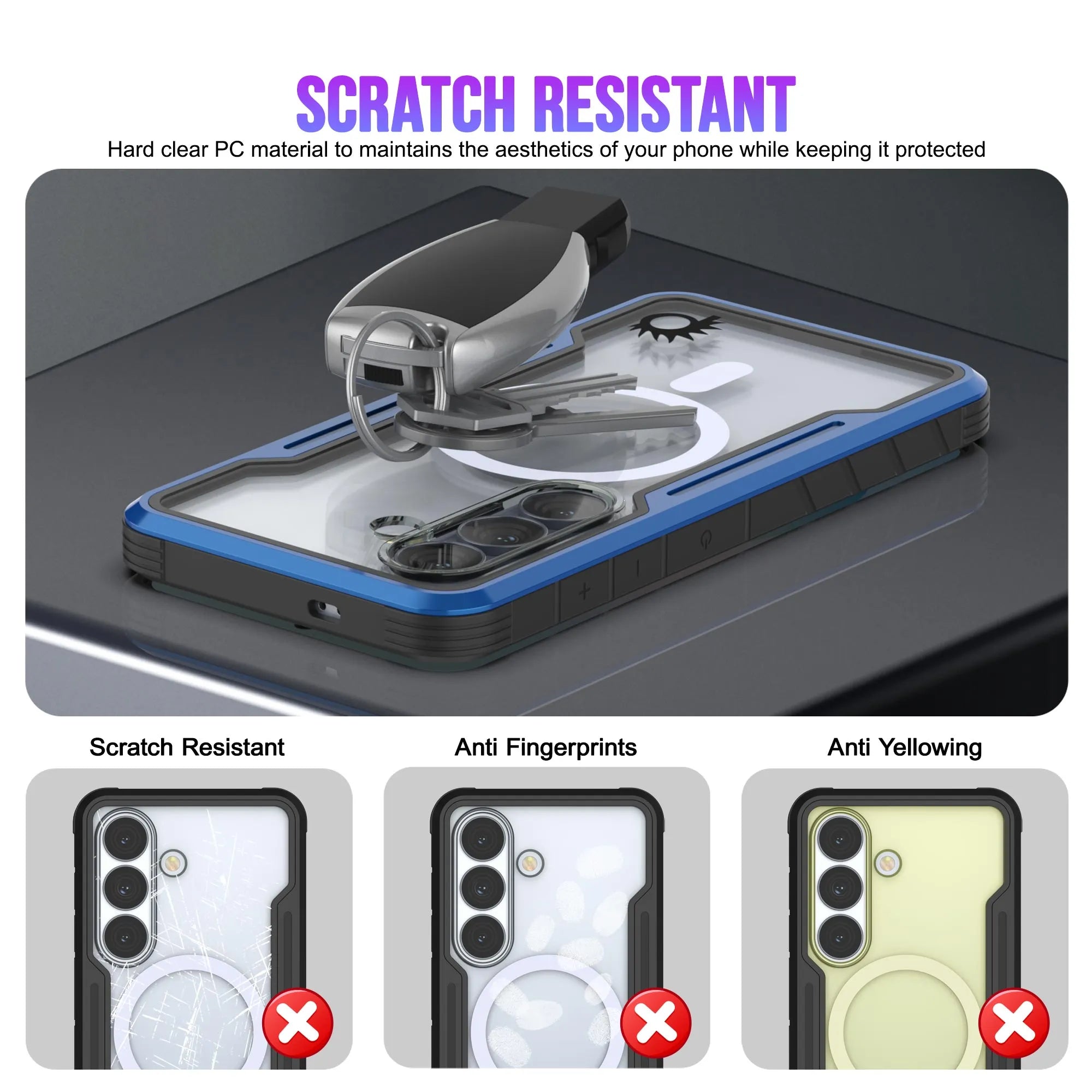 Punkcase S26+ Plus Armor Stealth Case Protective Military Grade Multilayer Cover [Navy Blue]