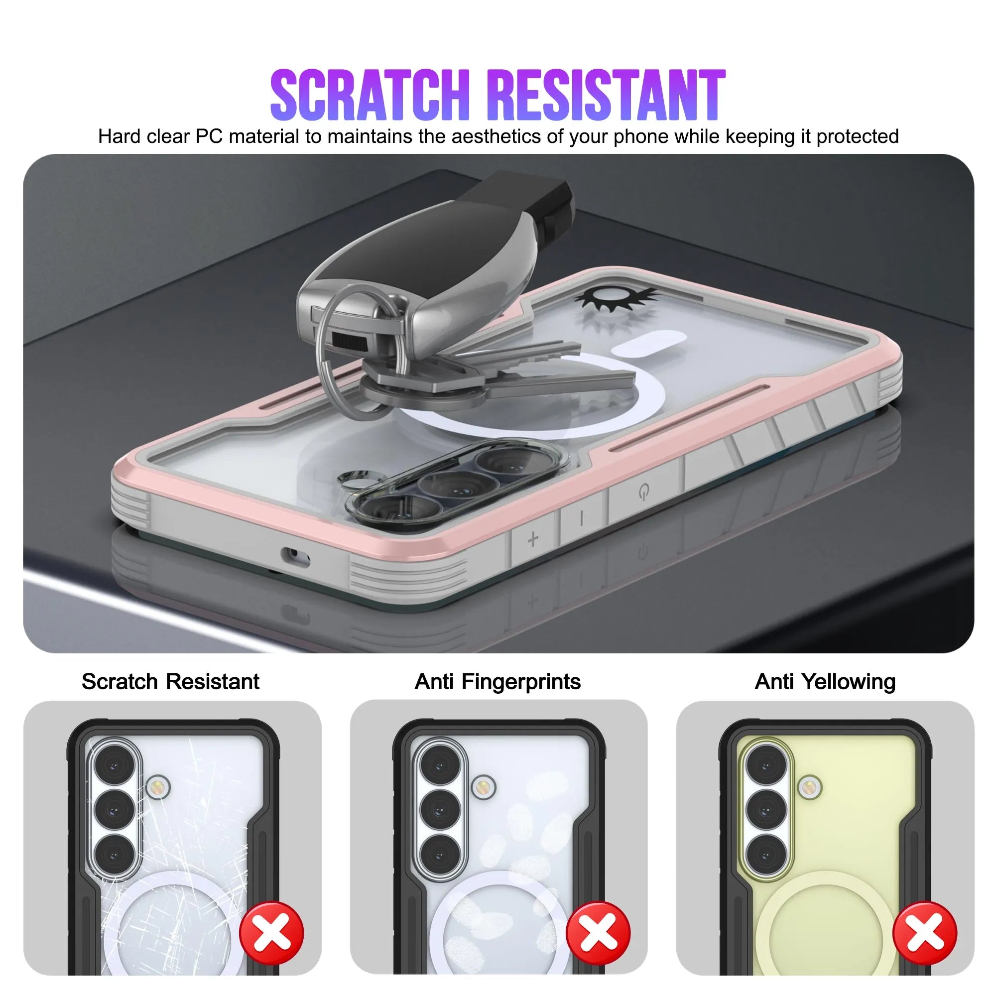 Punkcase S26+ Plus Armor Stealth Case Protective Military Grade Multilayer Cover [Rose-Gold]