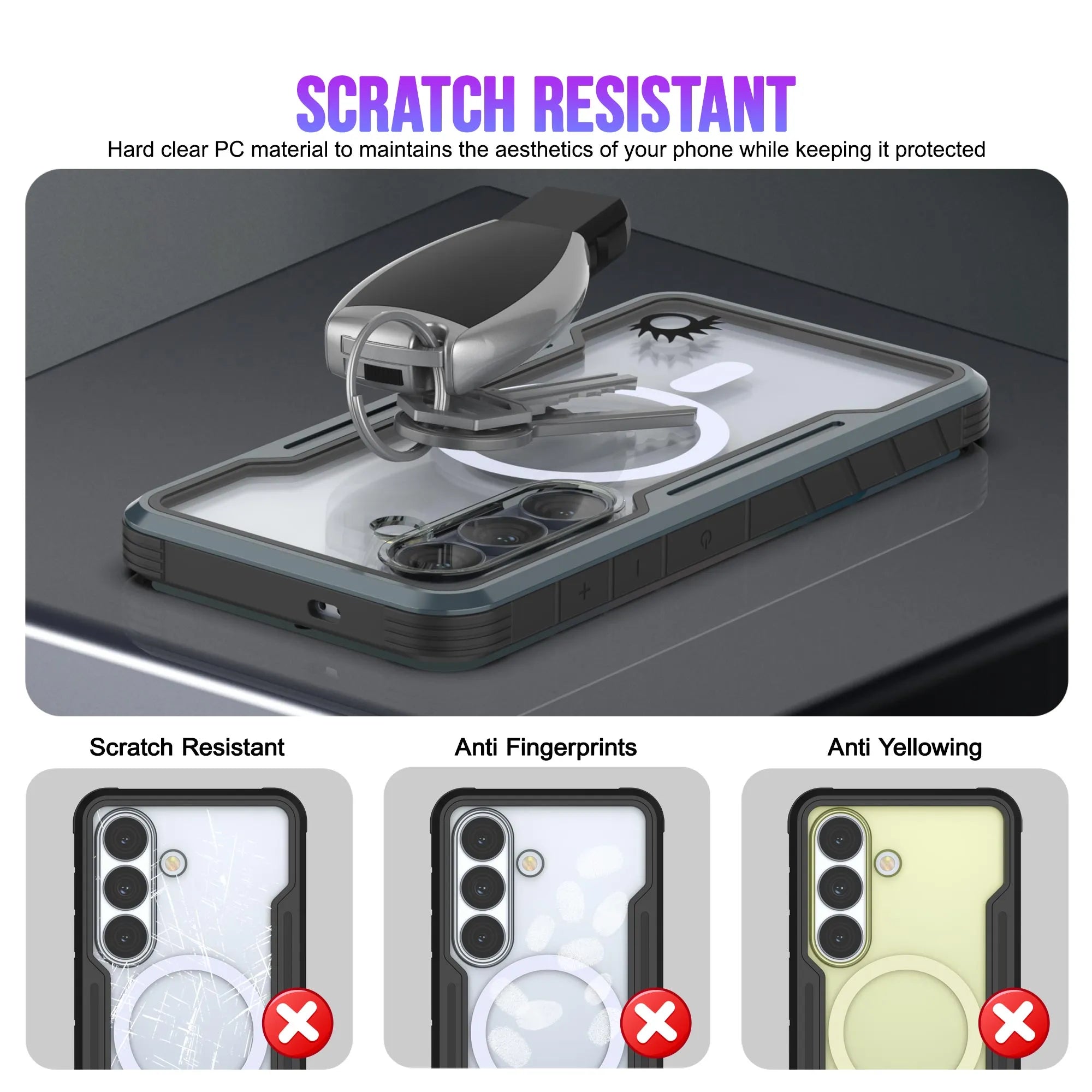 Punkcase S26+ Plus Armor Stealth Case Protective Military Grade Multilayer Cover [Grey-Black]