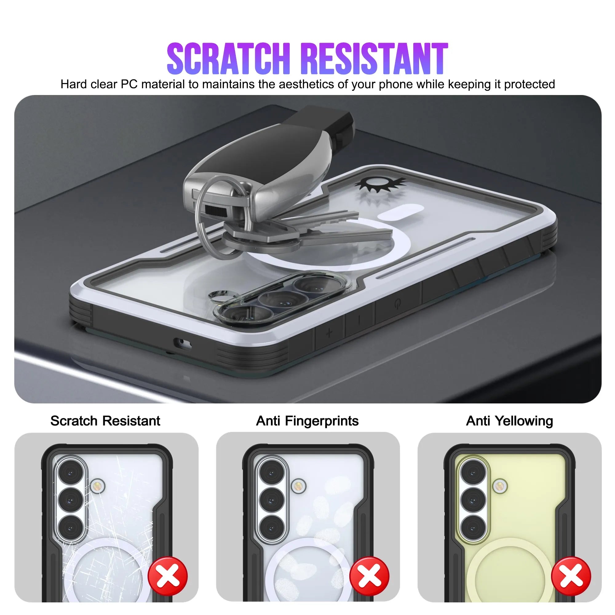 Punkcase S26+ Plus Armor Stealth Case Protective Military Grade Multilayer Cover [White]