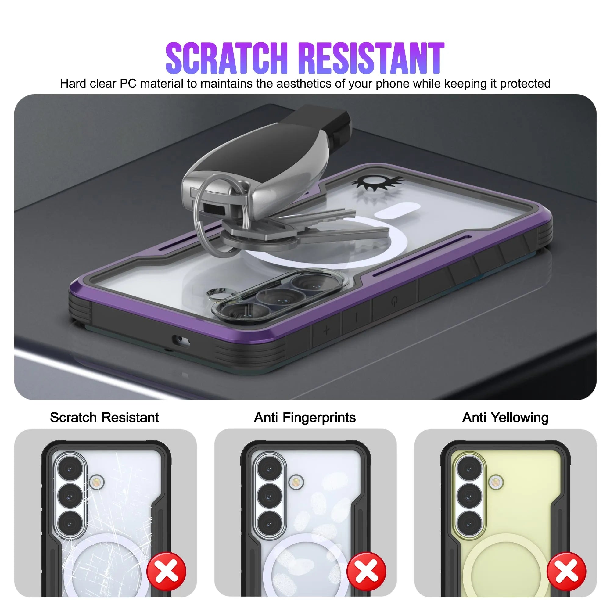Punkcase S26+ Plus Armor Stealth Case Protective Military Grade Multilayer Cover [Purple]
