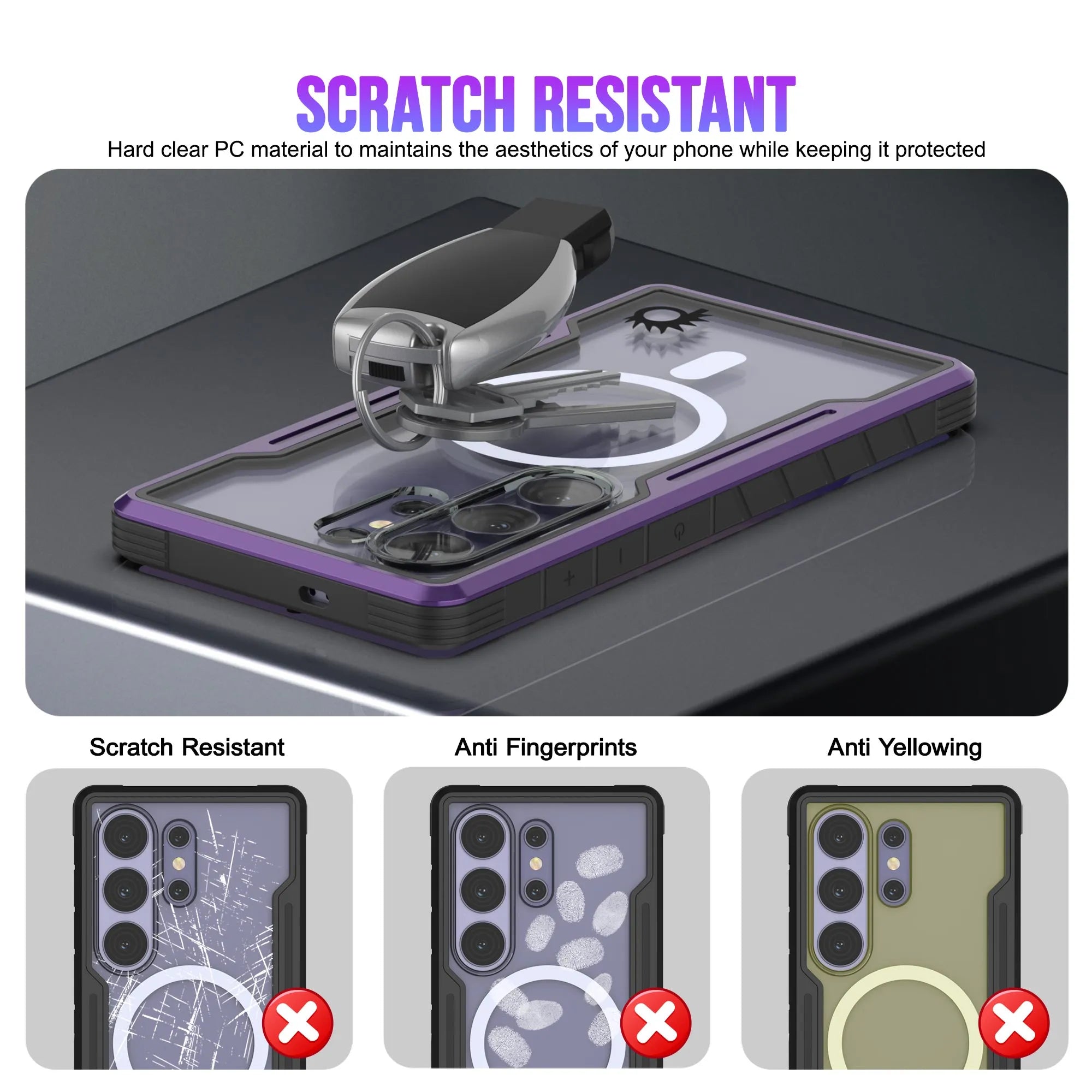Punkcase S26 Ultra Armor Stealth Case Protective Military Grade Multilayer Cover [Purple]