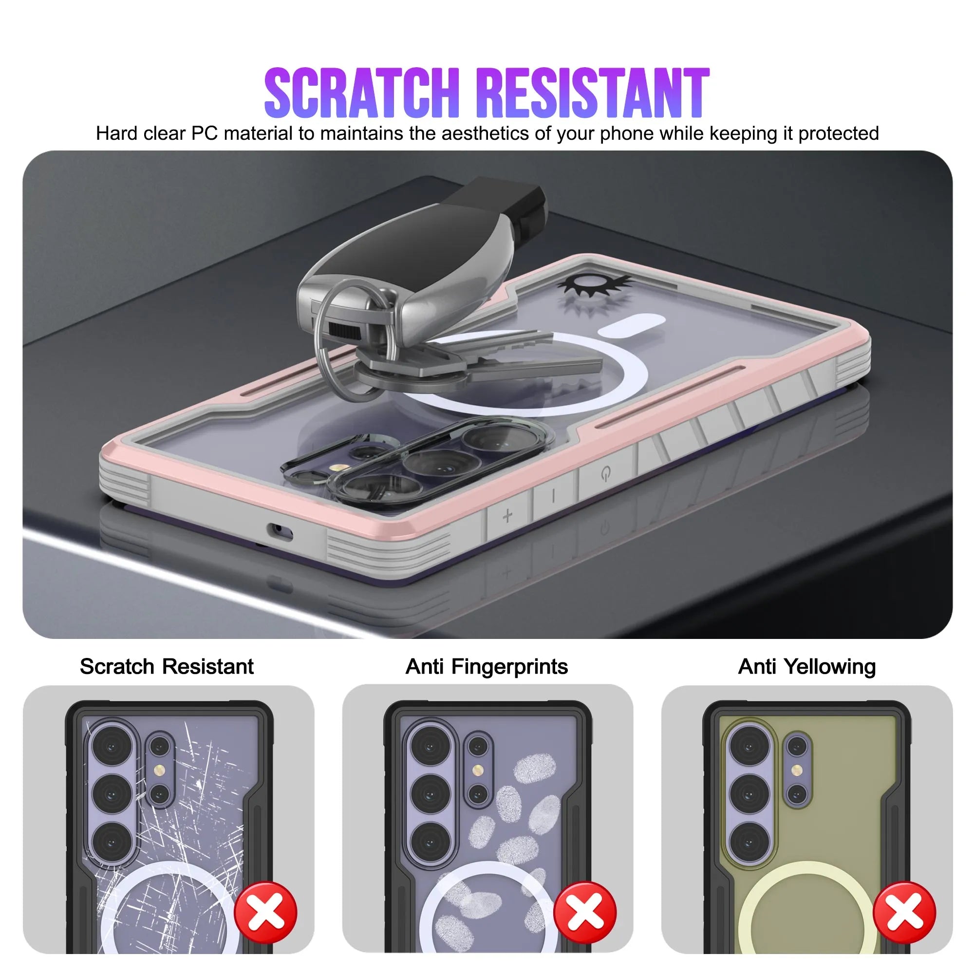 Punkcase S26 Ultra Armor Stealth Case Protective Military Grade Multilayer Cover [Rose-Gold]