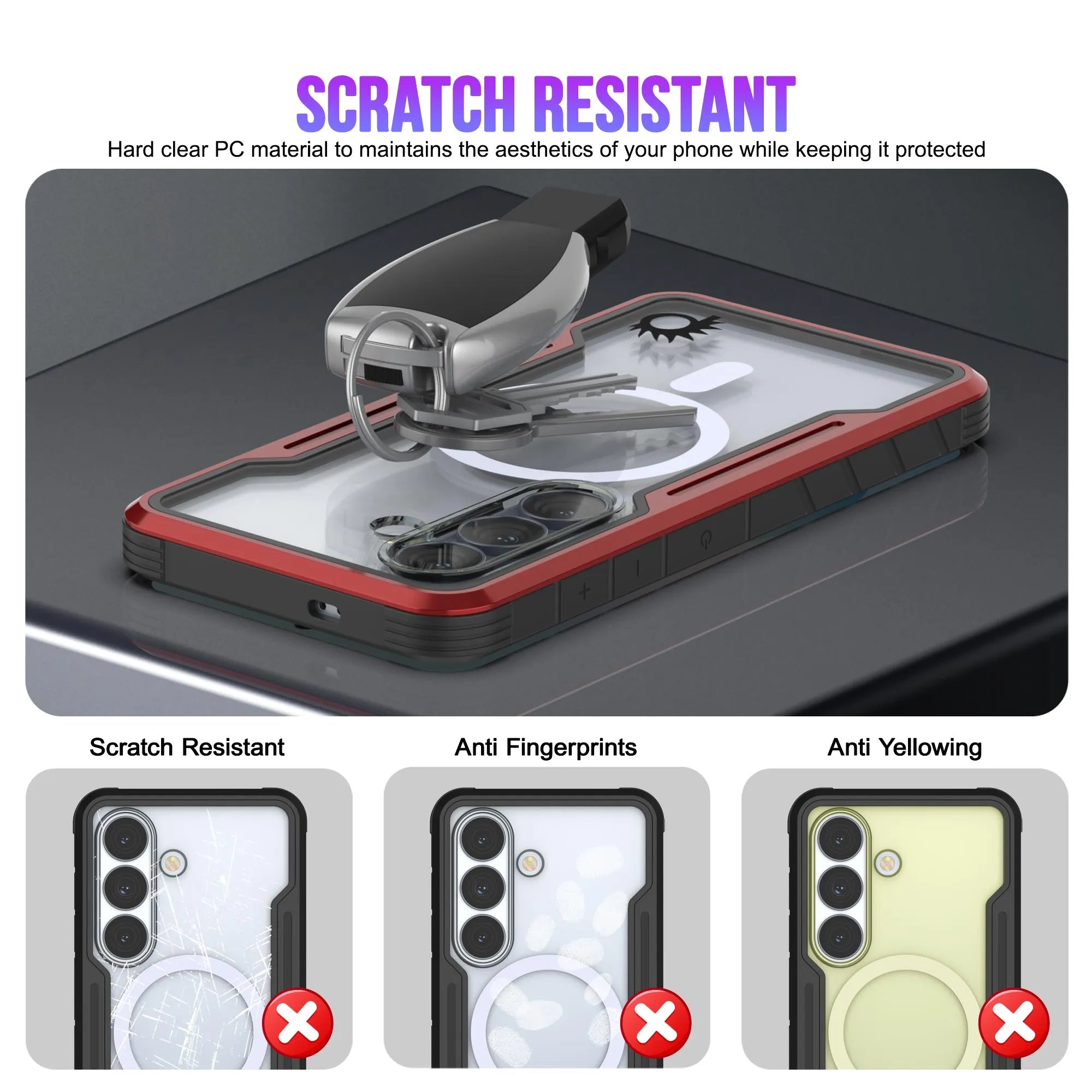 Punkcase S26 Armor Stealth Case Protective Military Grade Multilayer Cover [Red]
