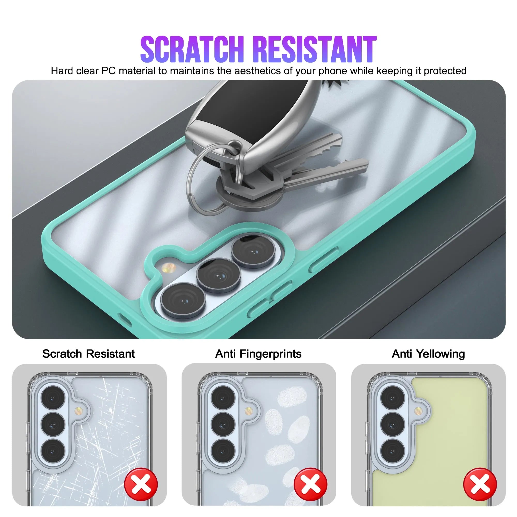 Galaxy S26 Plus Case [Clear Acrylic Series] [Non-Slip] For Galaxy S26 Plus [Teal]