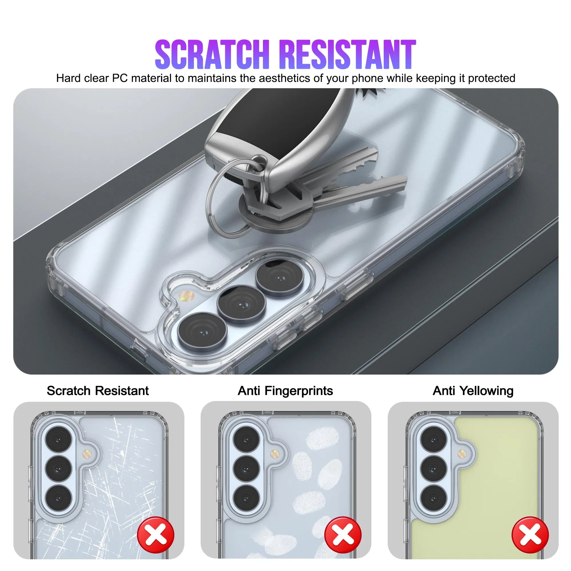 Galaxy S26 Plus Case [Clear Acrylic Series] [Non-Slip] For Galaxy S26 Plus [Clear]