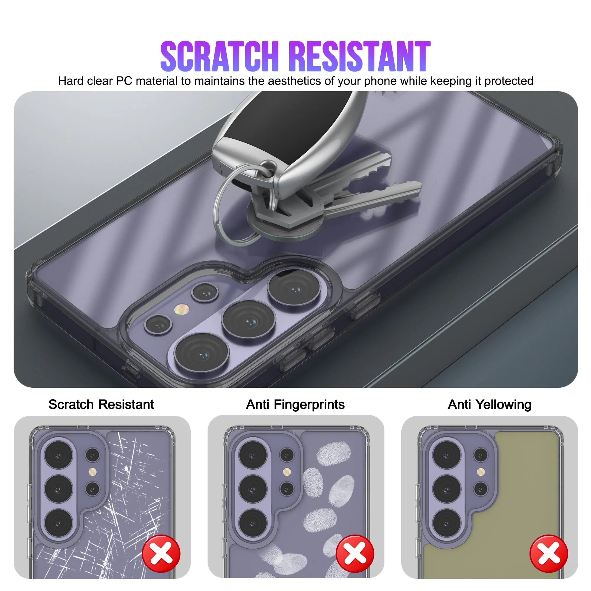 Galaxy S26 Ultra Case [Clear Acrylic Series] [Non-Slip] For Galaxy S26 Ultra [Transparent Black]
