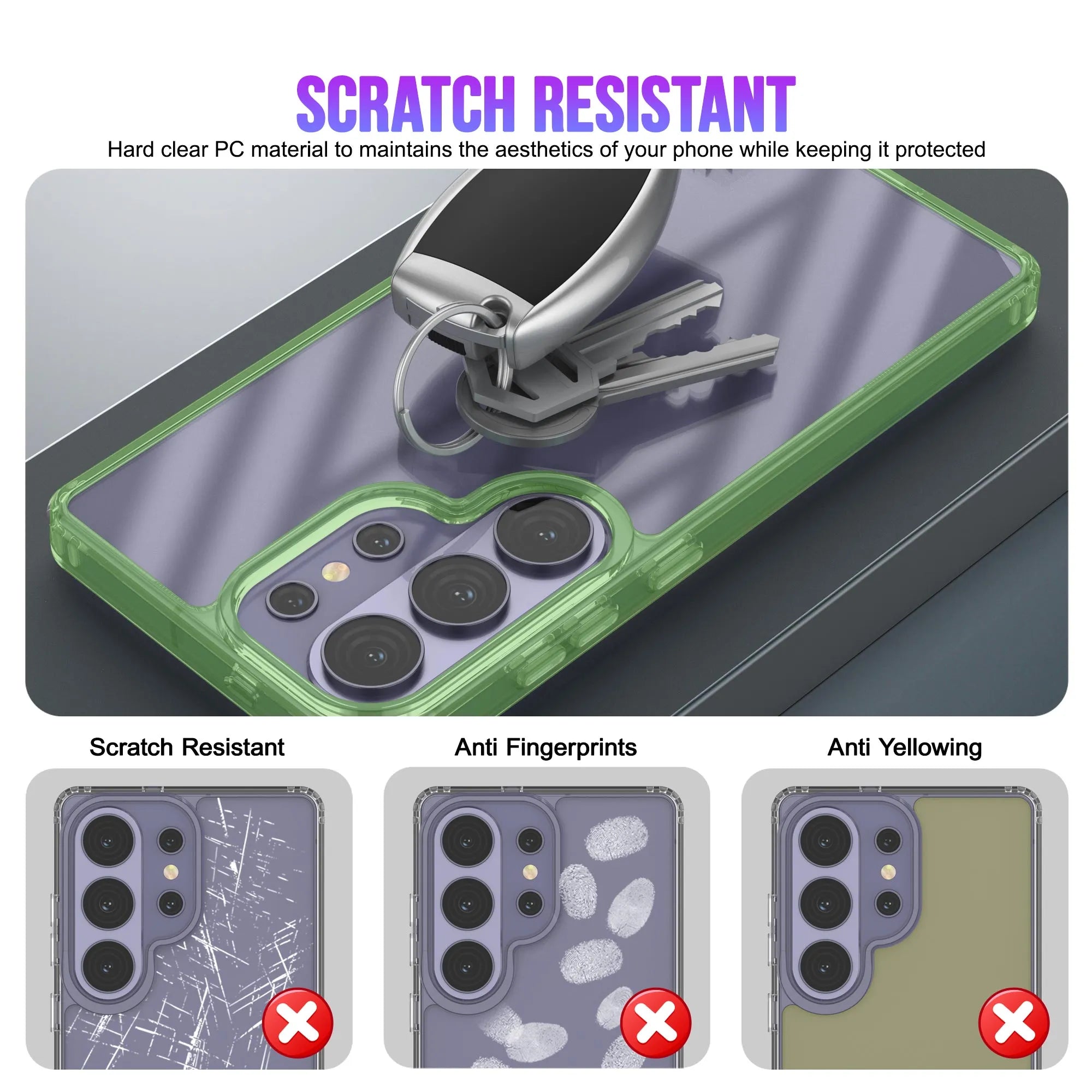 Galaxy S26 Ultra Case [Clear Acrylic Series] [Non-Slip] For Galaxy S26 Ultra [Green]