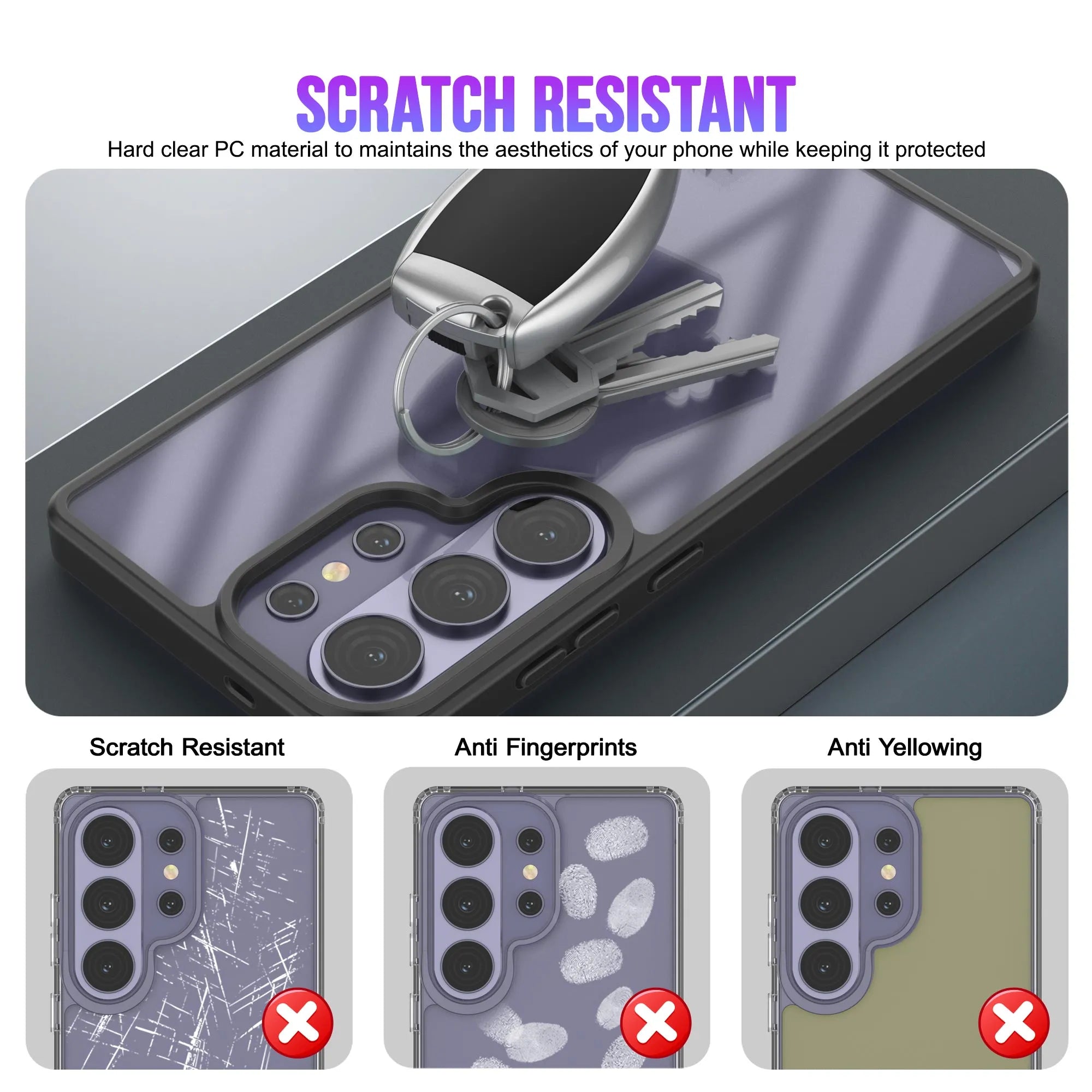 Galaxy S26 Ultra Case [Clear Acrylic Series] [Non-Slip] For Galaxy S26 Ultra [Black]