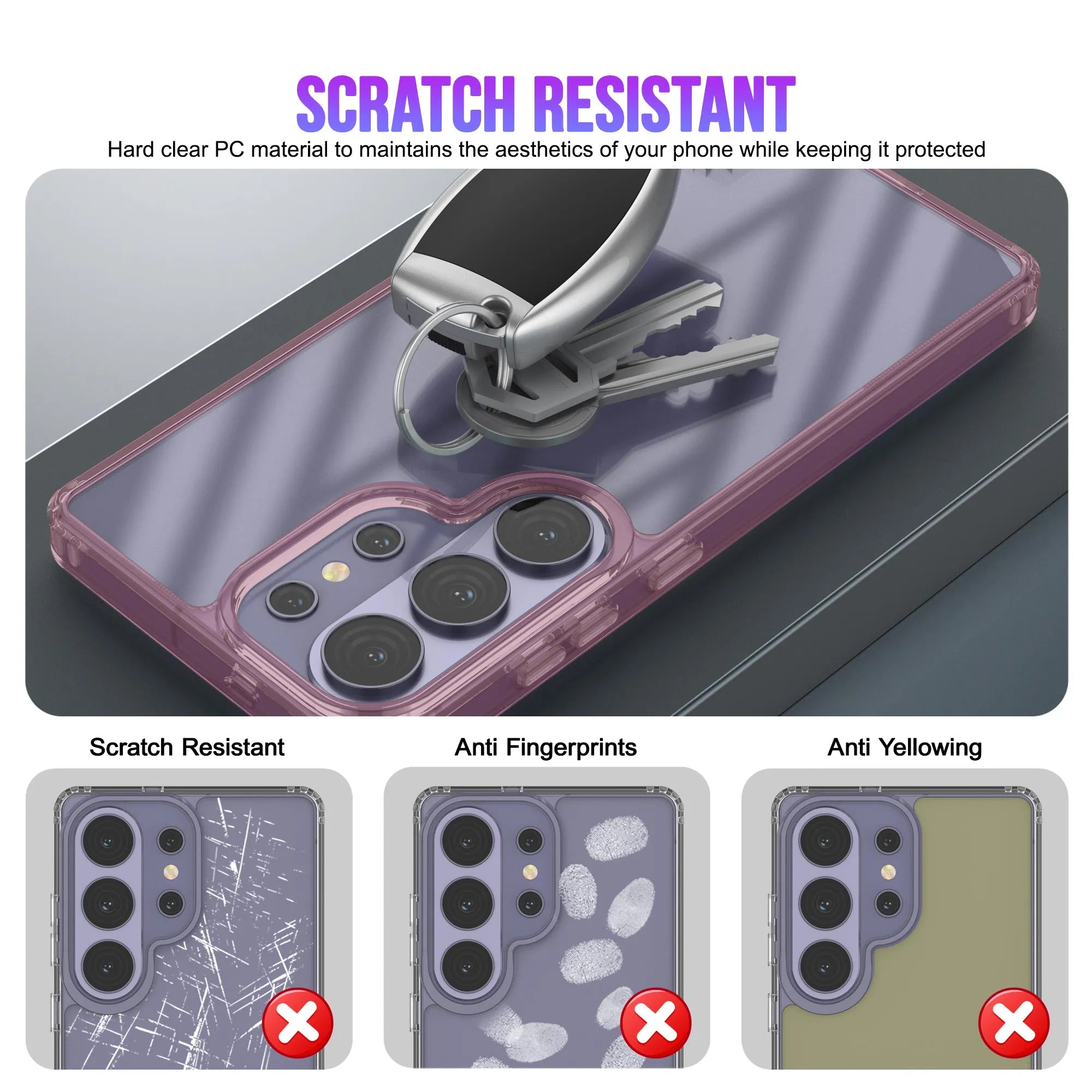 Galaxy S26 Ultra Case [Clear Acrylic Series] [Non-Slip] For Galaxy S26 Ultra [Red]