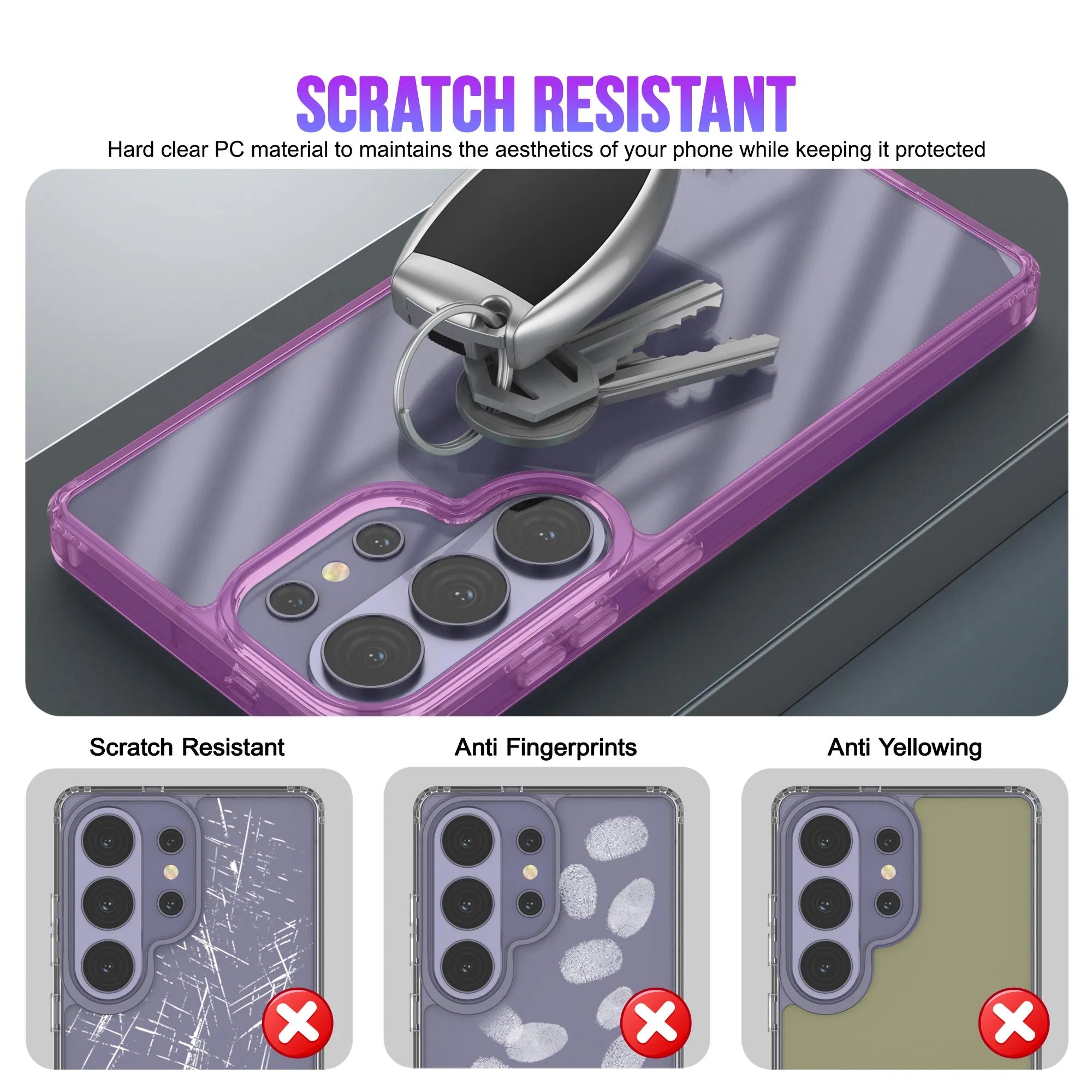 Galaxy S26 Ultra Case [Clear Acrylic Series] [Non-Slip] For Galaxy S26 Ultra [Pink]