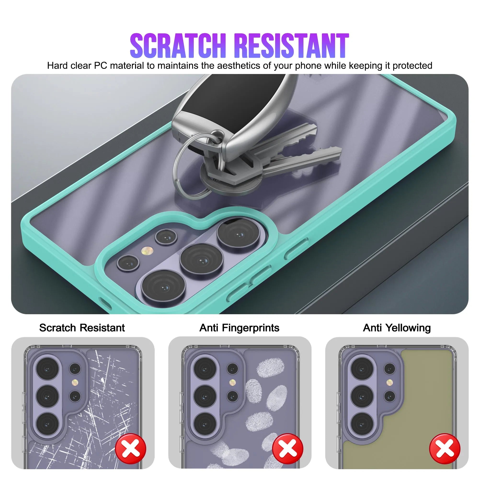 Galaxy S26 Ultra Case [Clear Acrylic Series] [Non-Slip] For Galaxy S26 Ultra [Teal]