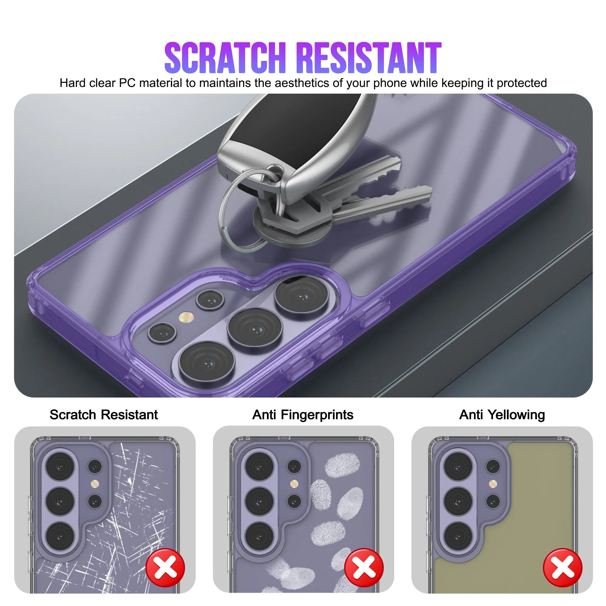Galaxy S26 Ultra Case [Clear Acrylic Series] [Non-Slip] For Galaxy S26 Ultra [Purple]