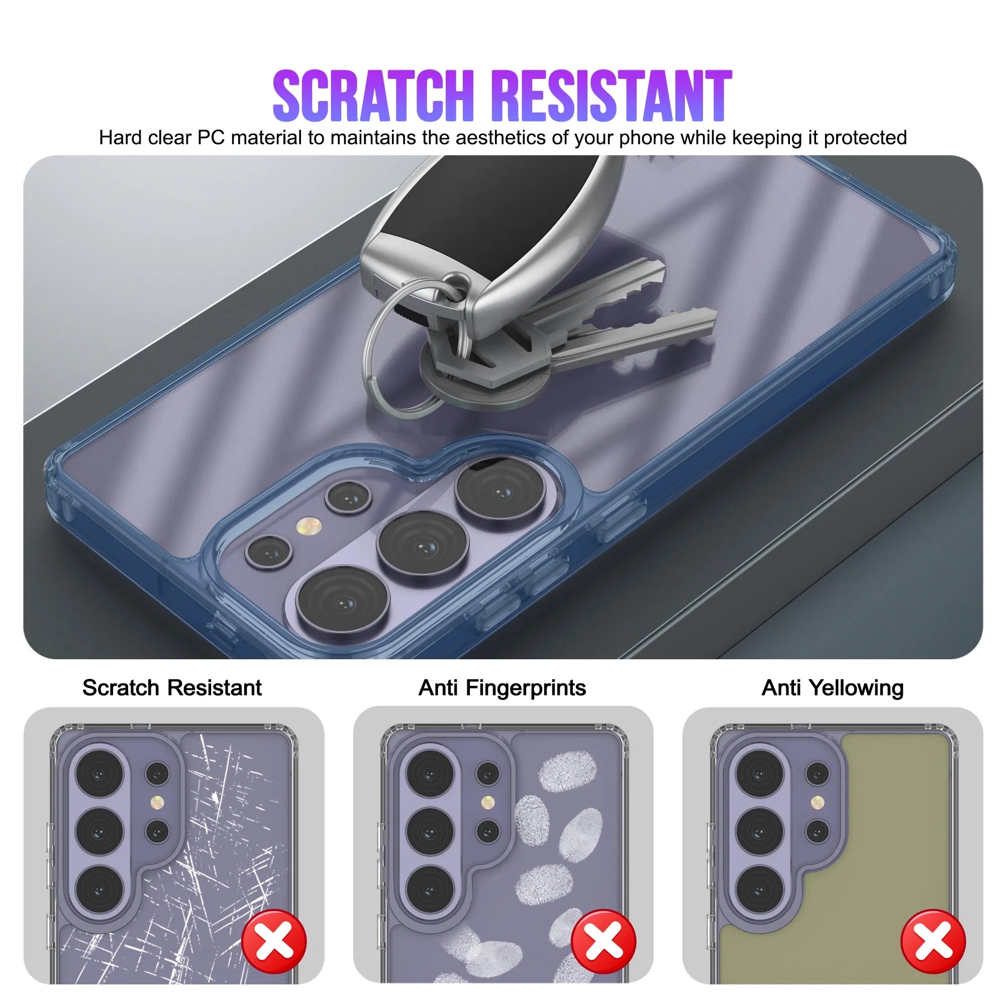 Galaxy S26 Ultra Case [Clear Acrylic Series] [Non-Slip] For Galaxy S26 Ultra [Blue]