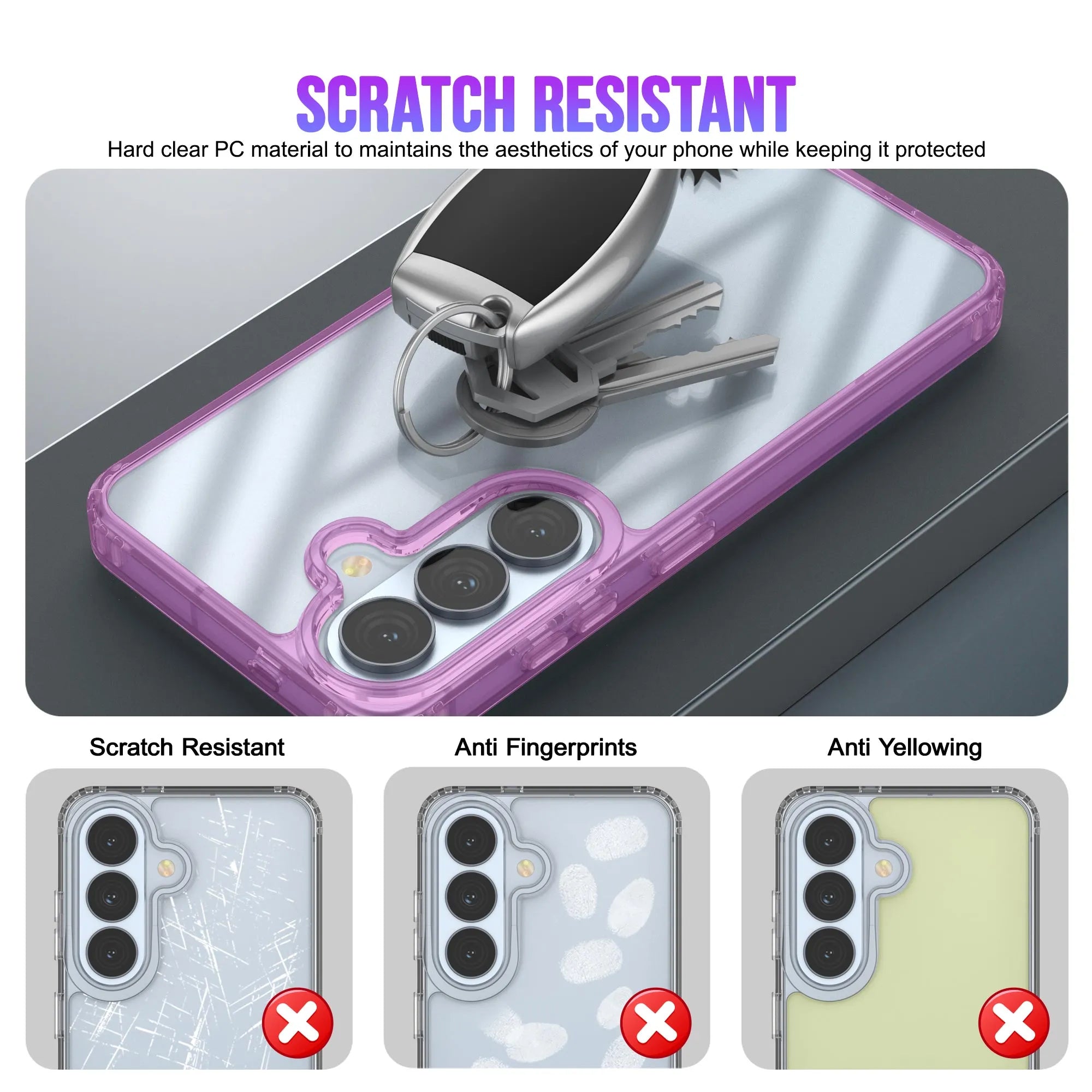 Galaxy S26 Case [Clear Acrylic Series] [Non-Slip] For Galaxy S26 [Pink]