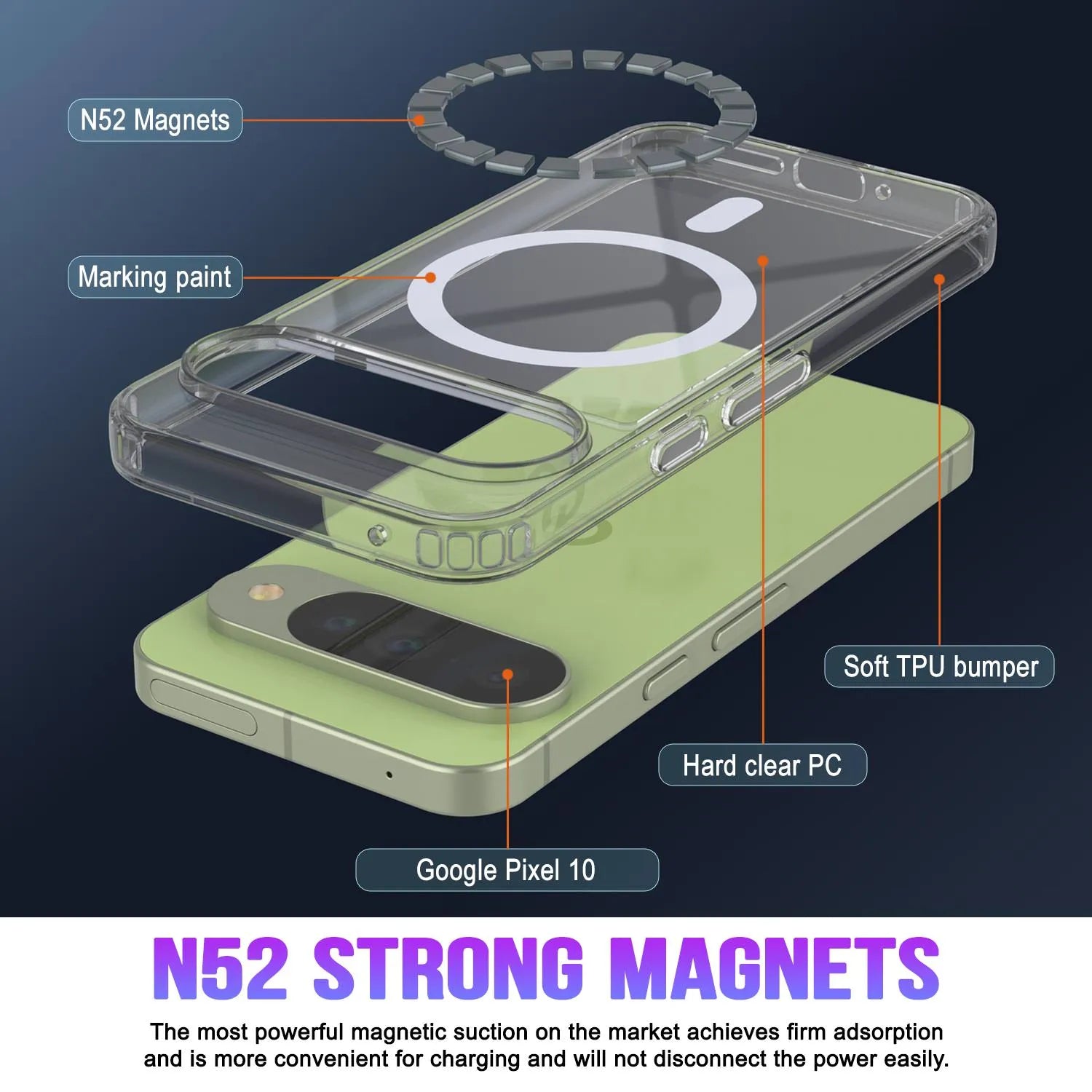 Pixel 10 Magnetic Wireless Charging Case [ClearMag Series]