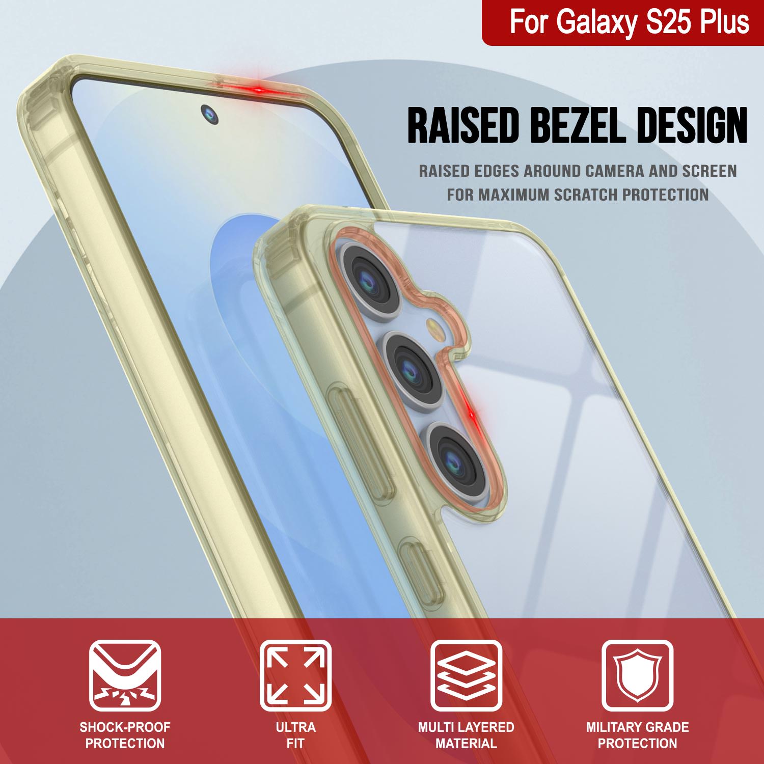 Galaxy S25 Plus Case [Clear Acrylic Series] [Non-Slip] For Galaxy S25 Plus [Yellow]