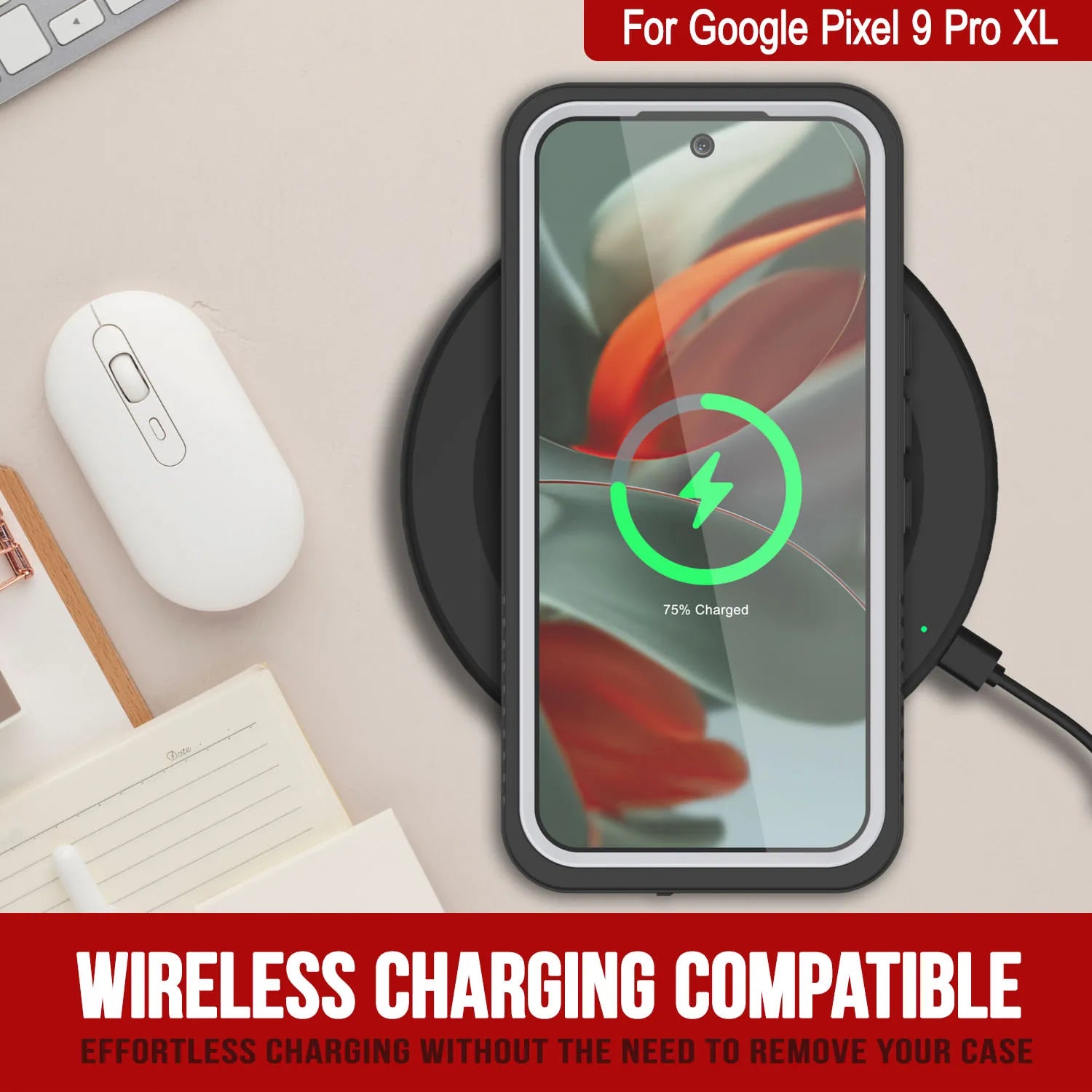 Google Pixel 9 Pro XL Waterproof Case, Punkcase [Extreme Series] Armor Cover W/ Built In Screen Protector [White]