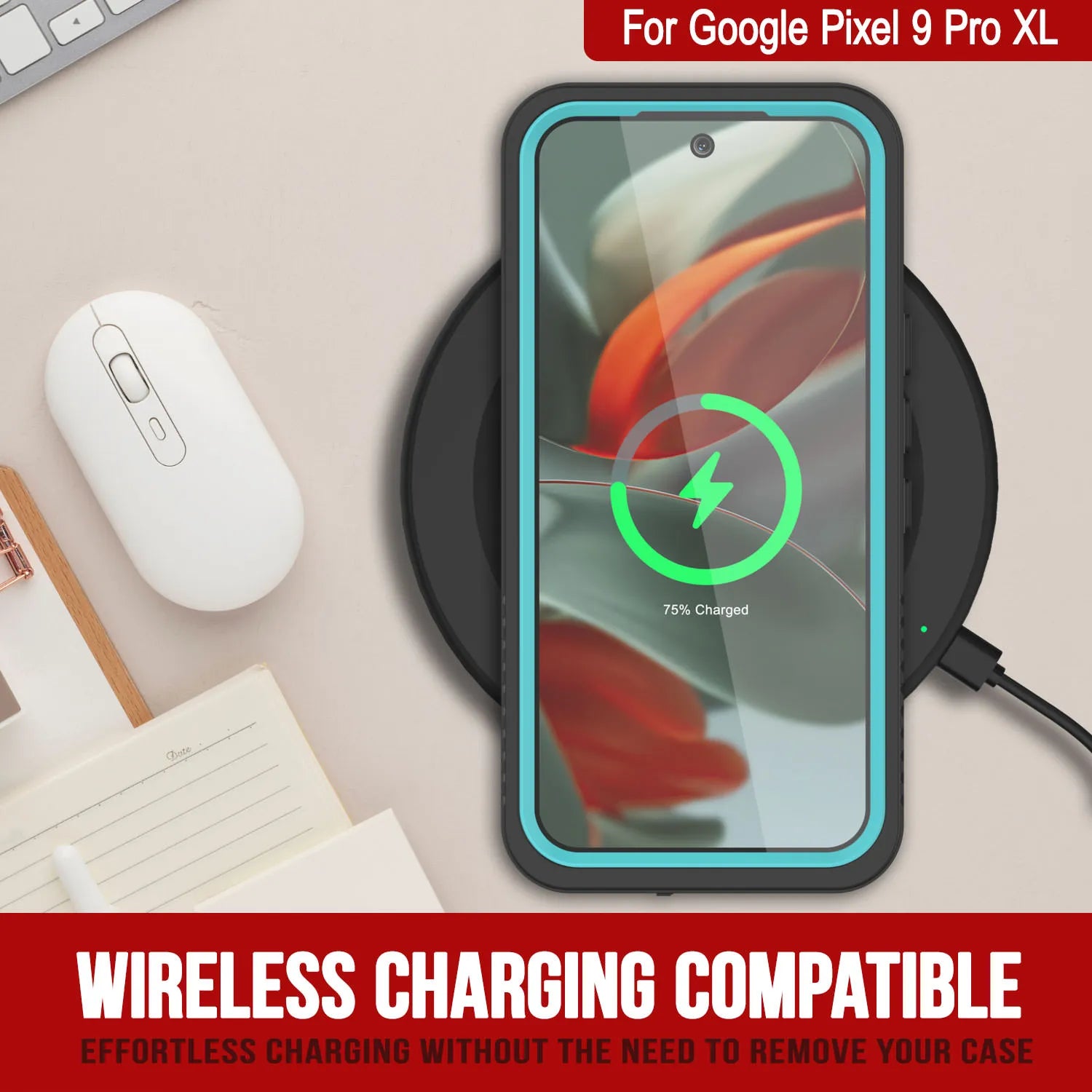 Google Pixel 9 Pro XL Waterproof Case, Punkcase [Extreme Series] Armor Cover W/ Built In Screen Protector [Teal]