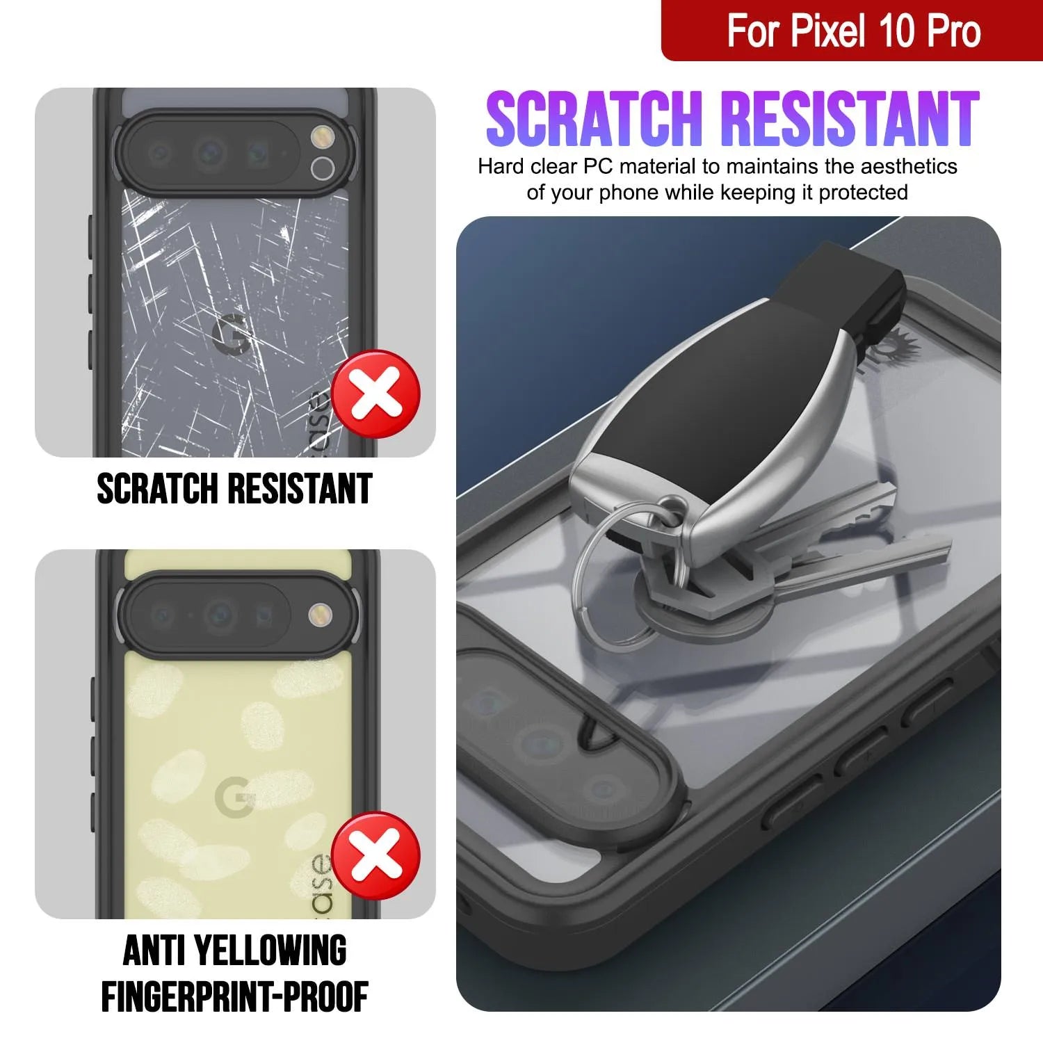 Google Pixel 10 Pro Waterproof Case, Punkcase [Extreme Series] Armor Cover W/ Built In Screen Protector [Black]